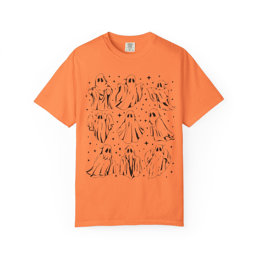Ghost Lover 90s Tattoo Aesthetic T-Shirt with Stars, Cute Halloween Teacher or Halloween Mom T-Shirt for Fall, Spooky Season, 90s Throwback - Opal and June