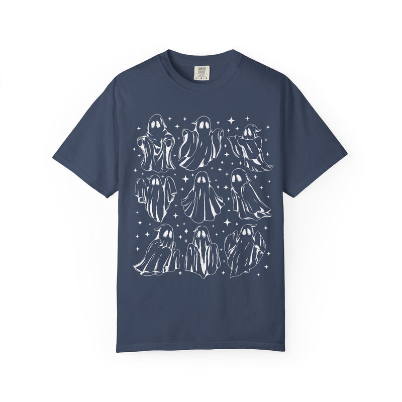 Ghost Lover 90s Tattoo Aesthetic T-Shirt with Stars, Cute Halloween Teacher or Halloween Mom T-Shirt for Fall, Spooky Season, 90s Throwback - Opal and June
