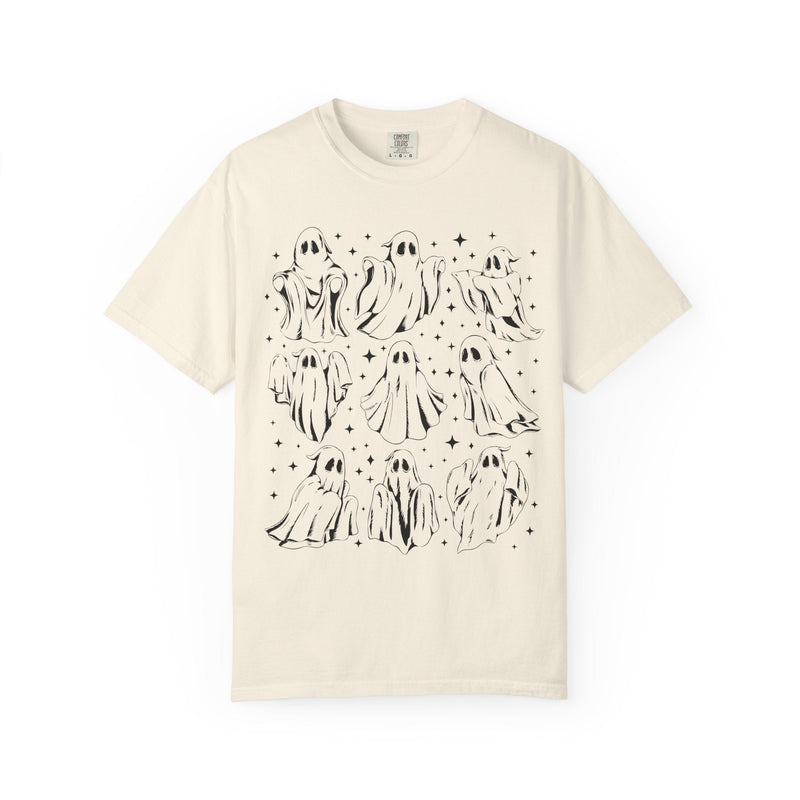 Ghost Lover 90s Tattoo Aesthetic T-Shirt with Stars, Cute Halloween Teacher or Halloween Mom T-Shirt for Fall, Spooky Season, 90s Throwback - Opal and June