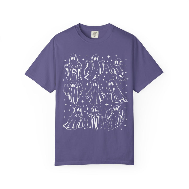Ghost Lover 90s Tattoo Aesthetic T-Shirt with Stars, Cute Halloween Teacher or Halloween Mom T-Shirt for Fall, Spooky Season, 90s Throwback - Opal and June