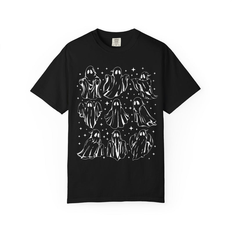Ghost Lover 90s Tattoo Aesthetic T-Shirt with Stars, Cute Halloween Teacher or Halloween Mom T-Shirt for Fall, Spooky Season, 90s Throwback - Opal and June