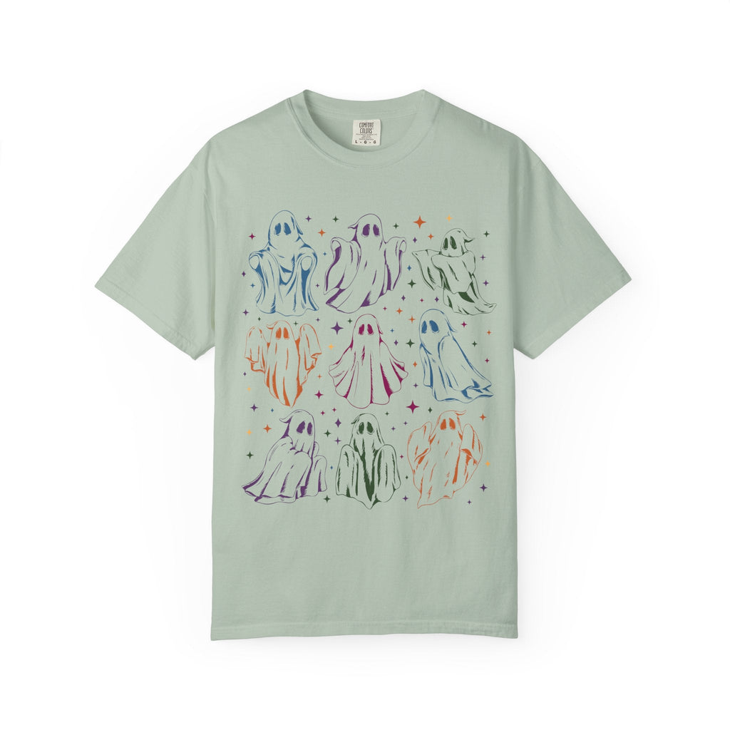 Ghost Lover 90s Tattoo Aesthetic T-Shirt with Stars, Cute Halloween Teacher or Halloween Mom T-Shirt for Fall, Trendy Early 2000s Vibe - Opal and June