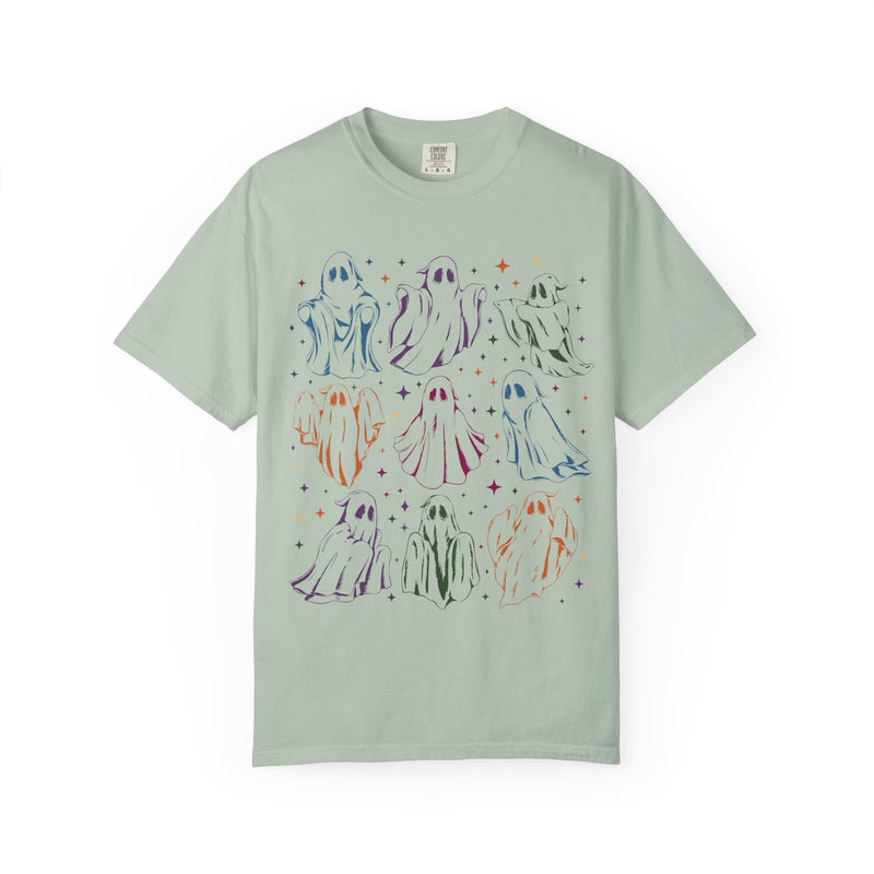 Ghost Lover 90s Tattoo Aesthetic T-Shirt with Stars, Cute Halloween Teacher or Halloween Mom T-Shirt for Fall, Trendy Early 2000s Vibe - Opal and June