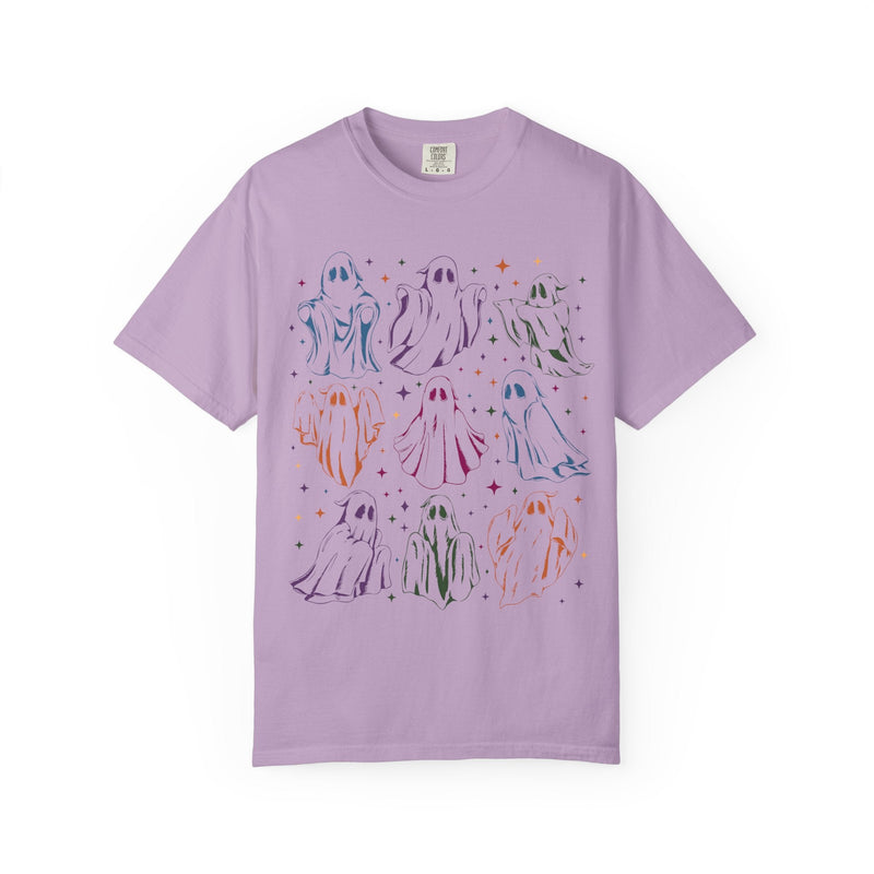 Ghost Lover 90s Tattoo Aesthetic T-Shirt with Stars, Cute Halloween Teacher or Halloween Mom T-Shirt for Fall, Trendy Early 2000s Vibe - Opal and June