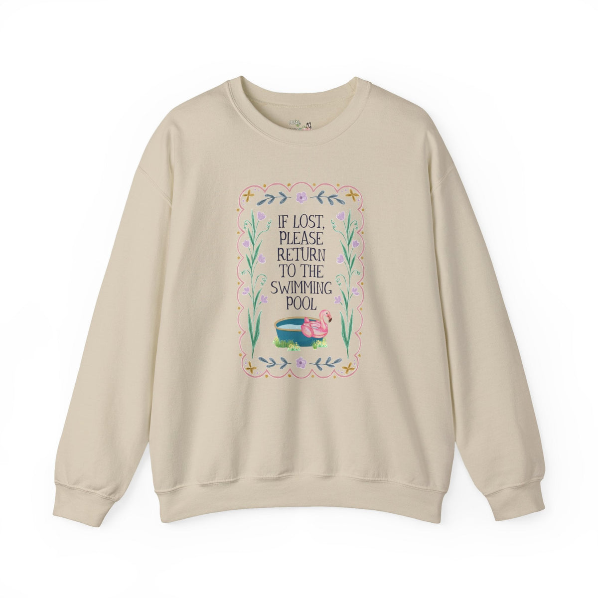 Gift for Swimmer: If Lost, Please Return to the Swimming Pool, Funny Sarcastic Nostalgic Sweatshirt for Mom with a Pool or High School Swim Team - Opal and June