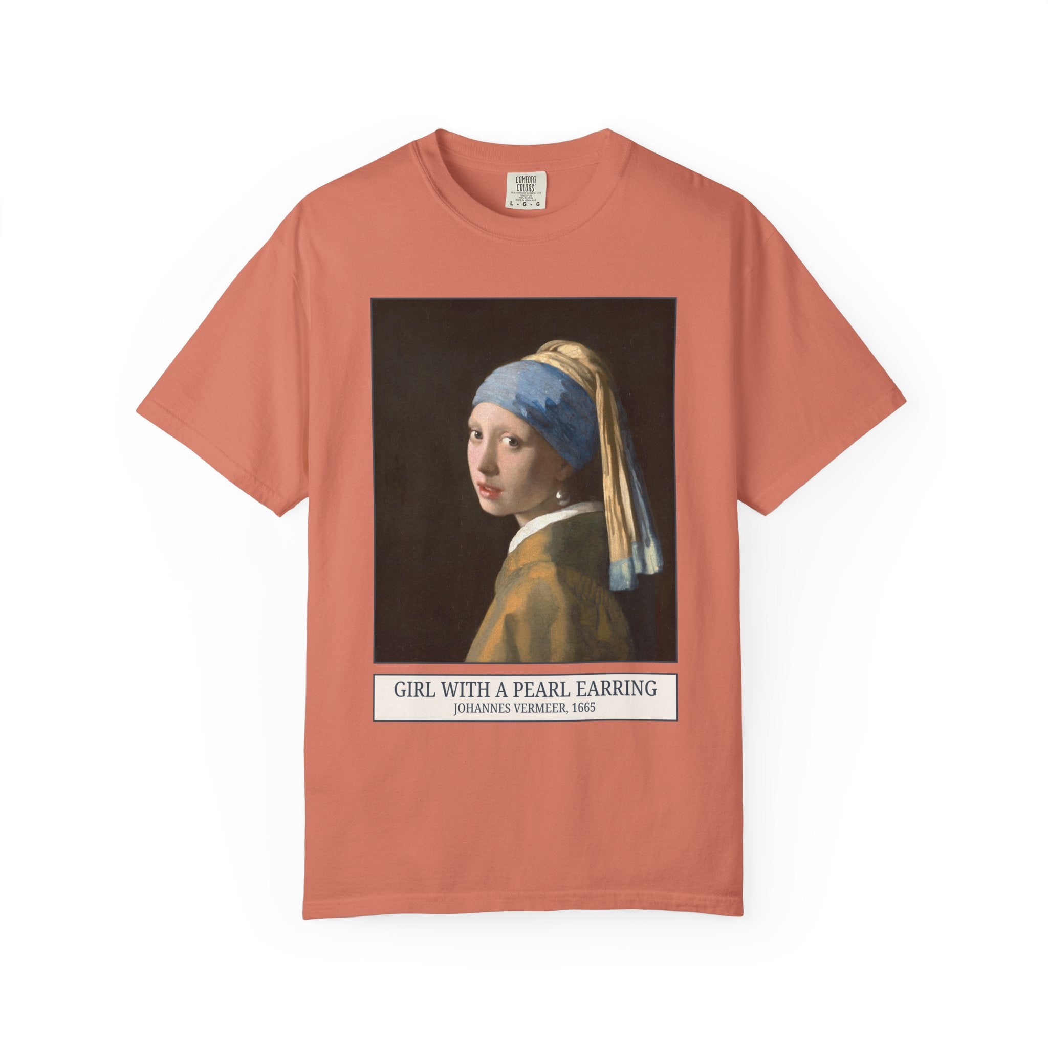 Girl with a Pearl Earring by Johannes Vermeer, Boho Art History Tee Shirt, Famous Painting, Colorful Goblincore Tee, 17th Century Art Gift - Opal and June