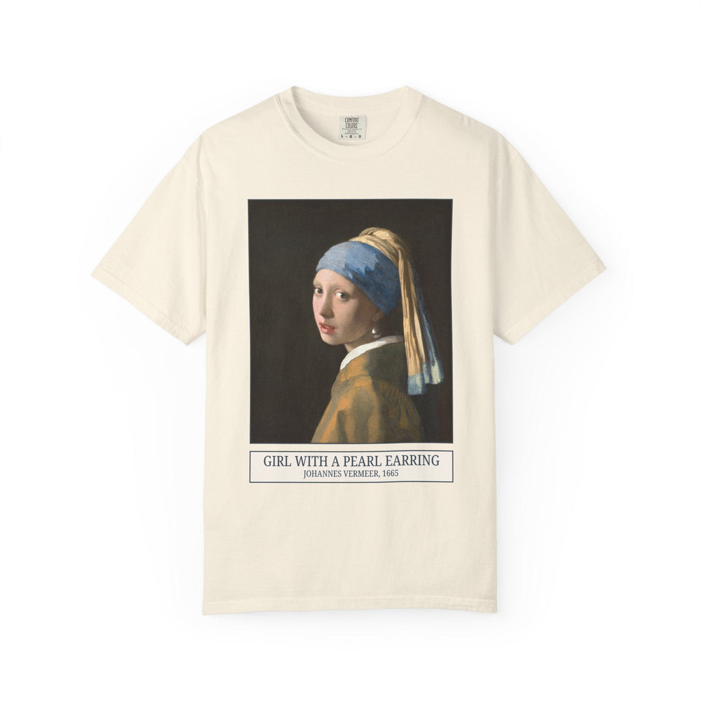 Girl with a Pearl Earring by Johannes Vermeer, Boho Art History Tee Shirt, Famous Painting, Colorful Goblincore Tee, 17th Century Art Gift - Opal and June