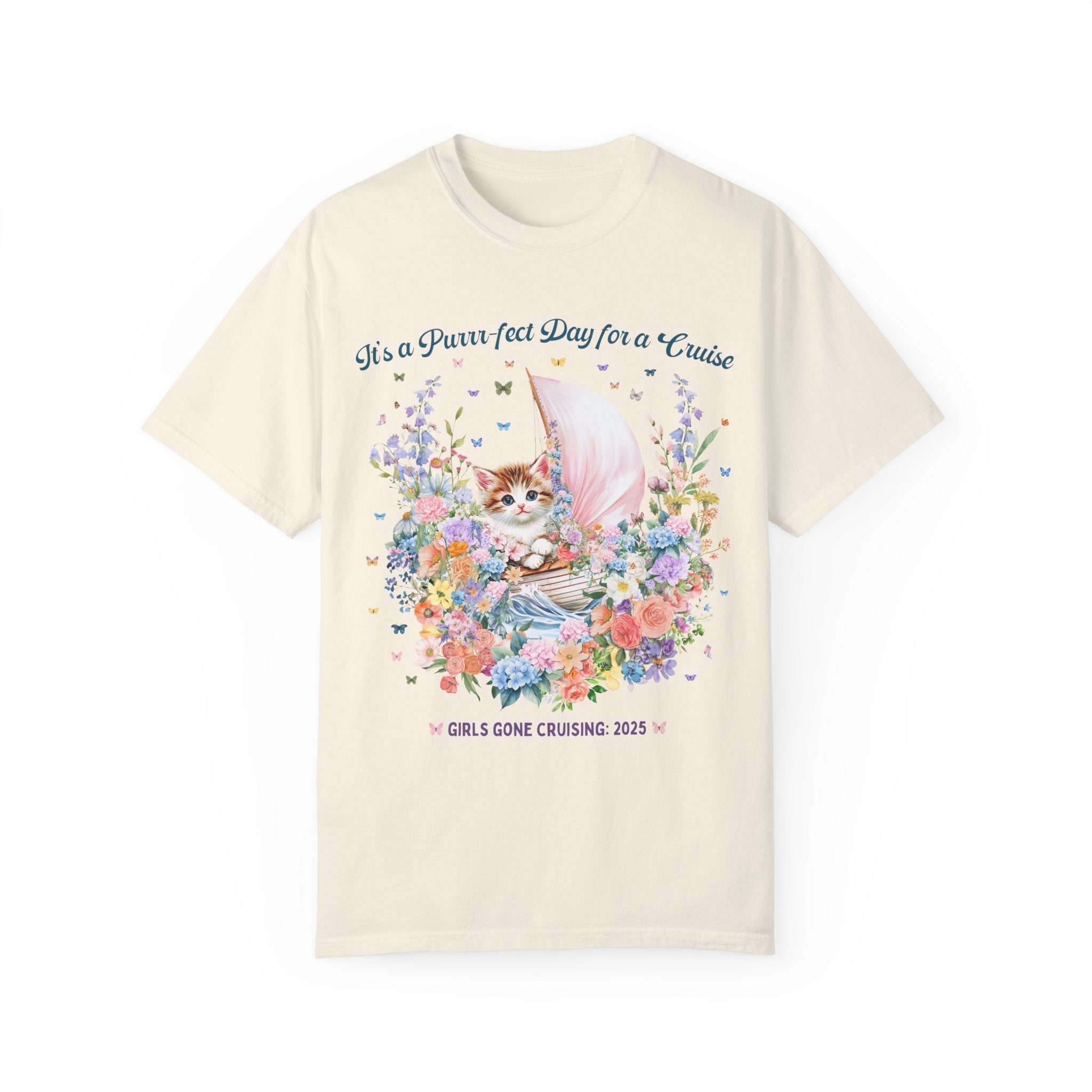 Girls Gone Cruising Cat Lover Tee Shirt: Cute Matching Shirts for Cruise with Friends, Girls Mother Daughter Trip, Goblincore 90s Throwback - Opal and June