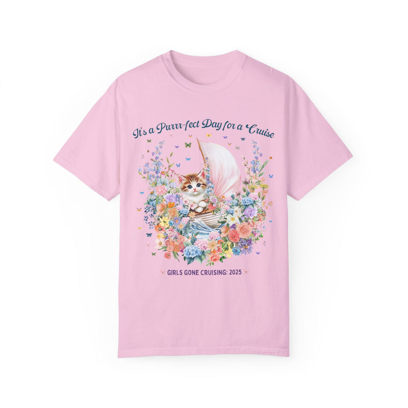 Girls Gone Cruising Cat Lover Tee Shirt: Cute Matching Shirts for Cruise with Friends, Girls Mother Daughter Trip, Goblincore 90s Throwback - Opal and June