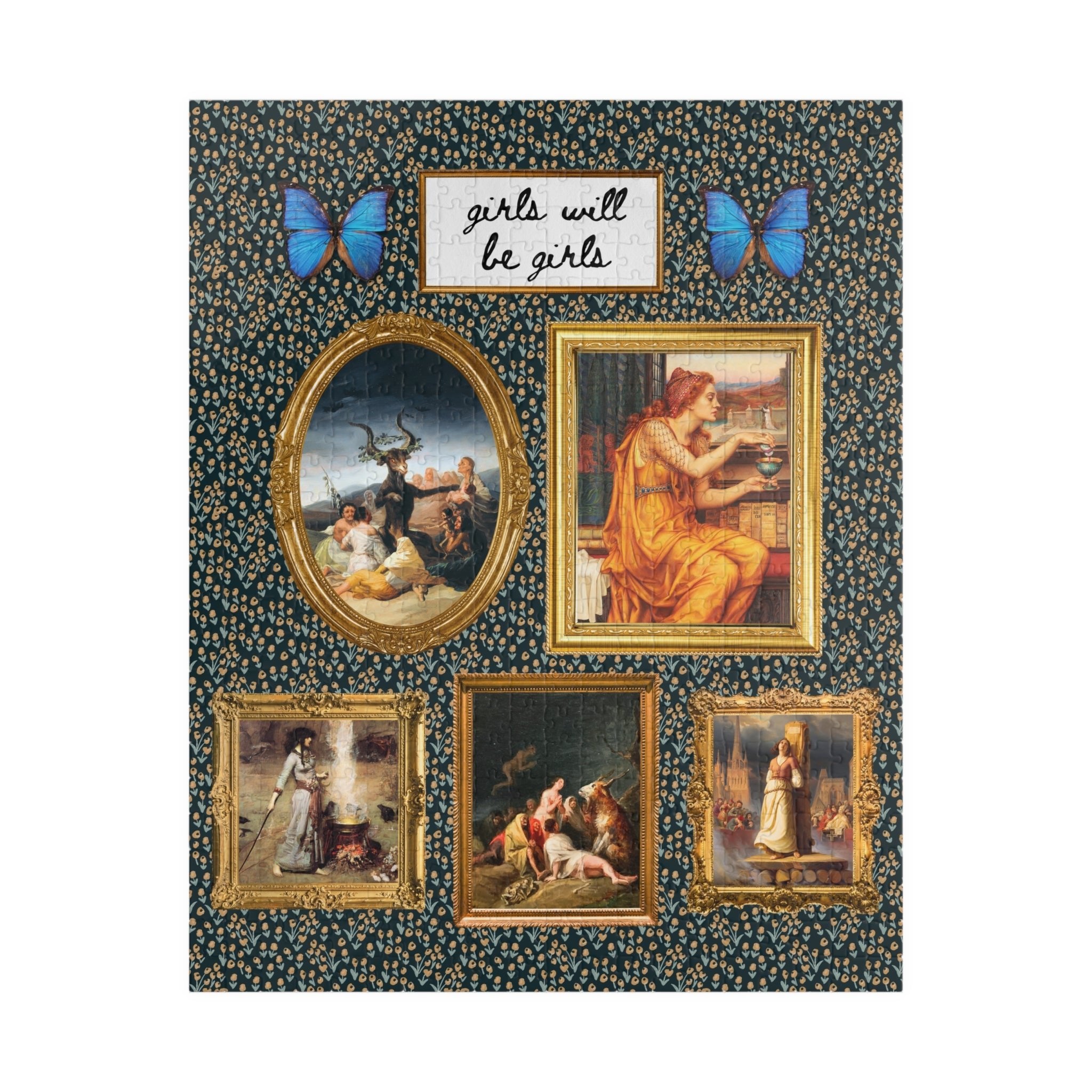 Girls Will Be Girls Famous Paintings of Witches or Witchcraft Puzzle - Opal and June