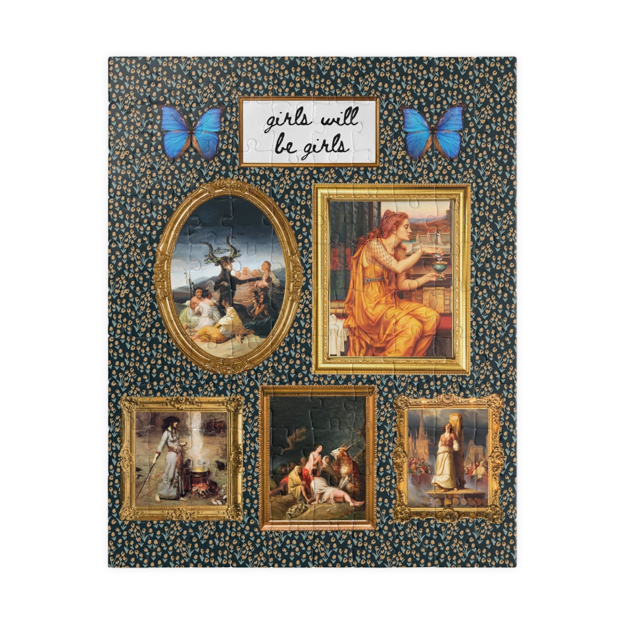 Girls Will Be Girls Famous Paintings of Witches or Witchcraft Puzzle - Opal and June