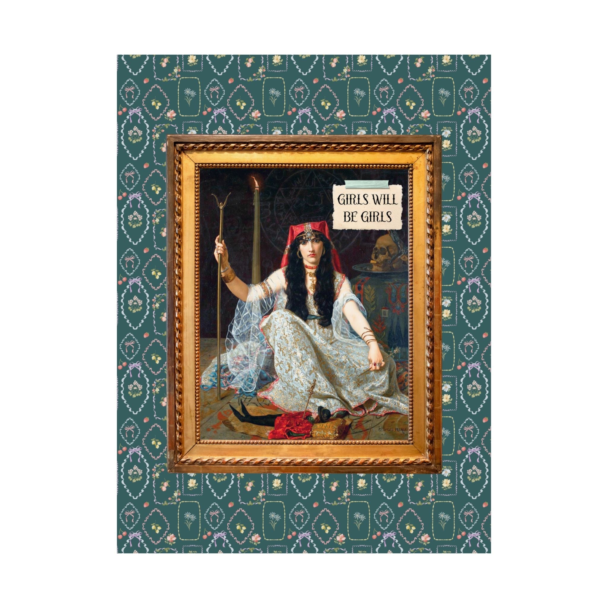 Girls Will Be Girls Poster Print: The Sorceress by Georges Merle Journal, Feminist Dark Academia Witchy Art History Gift - Opal and June