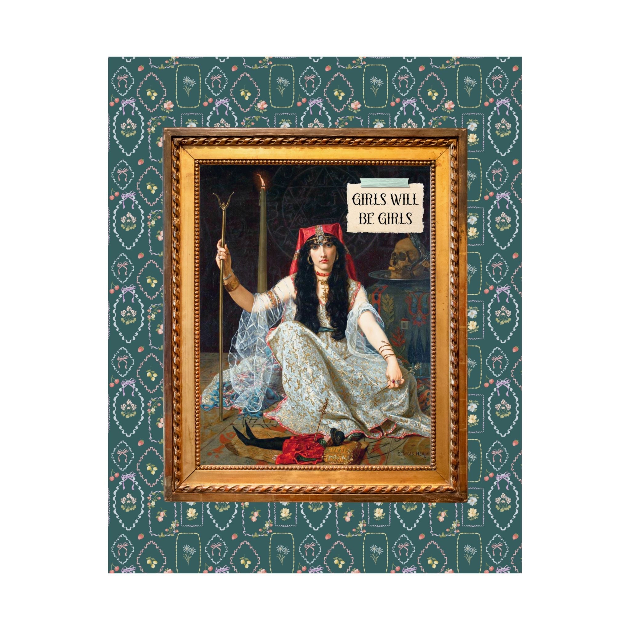Girls Will Be Girls Poster Print: The Sorceress by Georges Merle Journal, Feminist Dark Academia Witchy Art History Gift - Opal and June