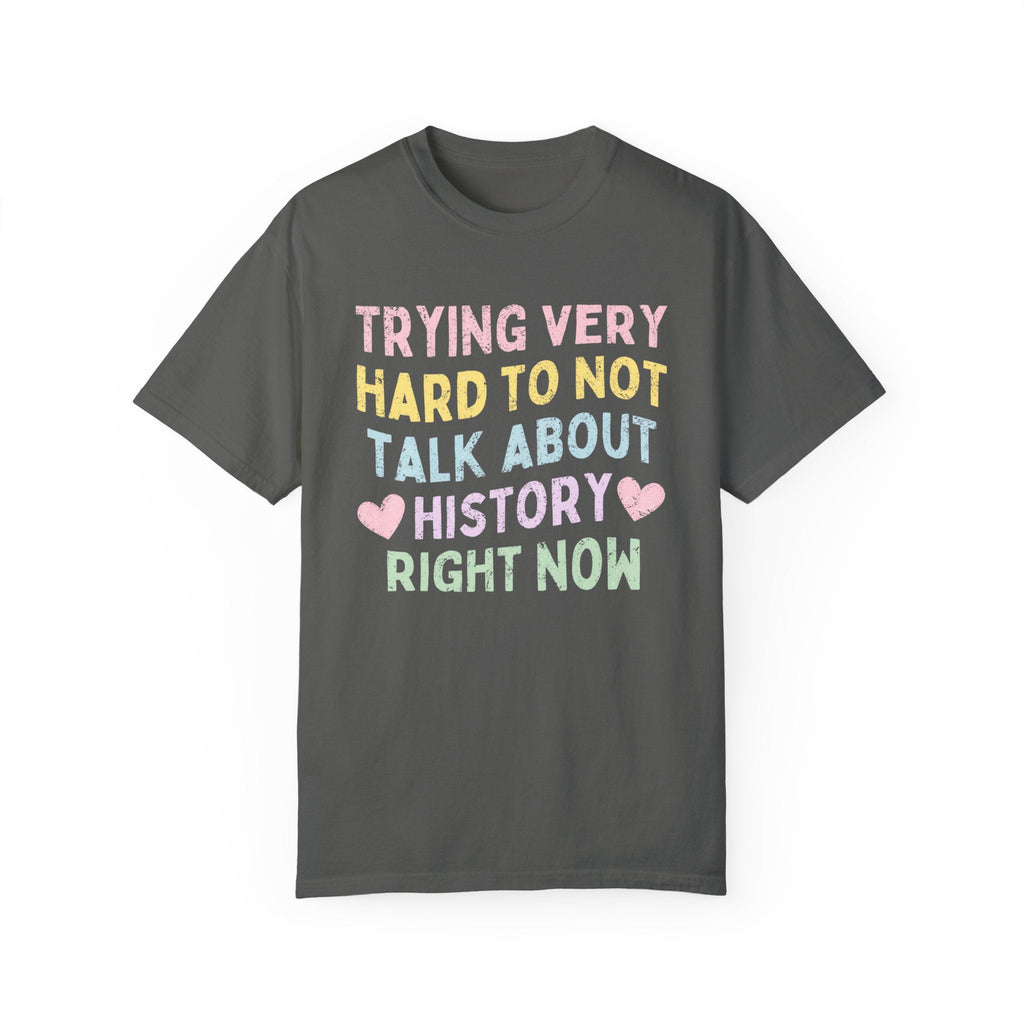 Girly Aesthetic History Shirt for History Lover or Teacher: Tee with Distressed Pastel Text and Hearts | Colorful Retro T, History Professor - Opal and June