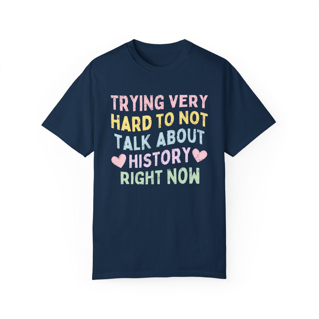 Girly Aesthetic History Shirt for History Lover or Teacher: Tee with Distressed Pastel Text and Hearts | Colorful Retro T, History Professor - Opal and June