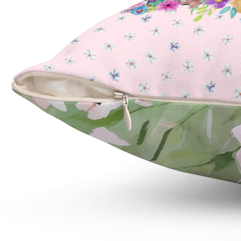 Goblincore Wolf Pillow for Friend Who Loves Wolves and Flowers: Funny Watercolor Wolves, Colorful Forestcore 90s Throwback, Silly Unhinged - Opal and June