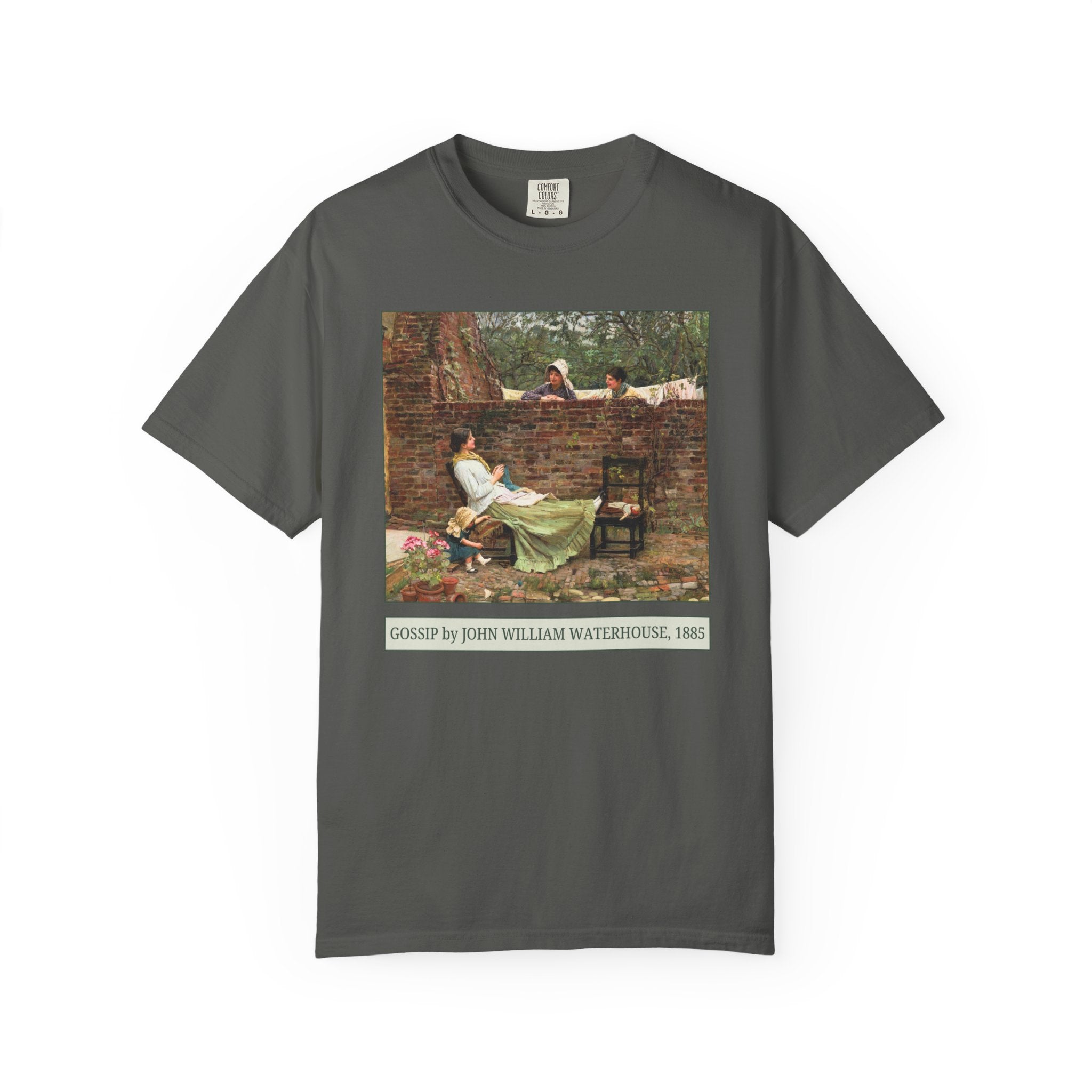 Gossip by John William Waterhouse, Good Neighbours Famous Painting, 19th Century European Art History, Colorful Art History Teacher Gift - Opal and June