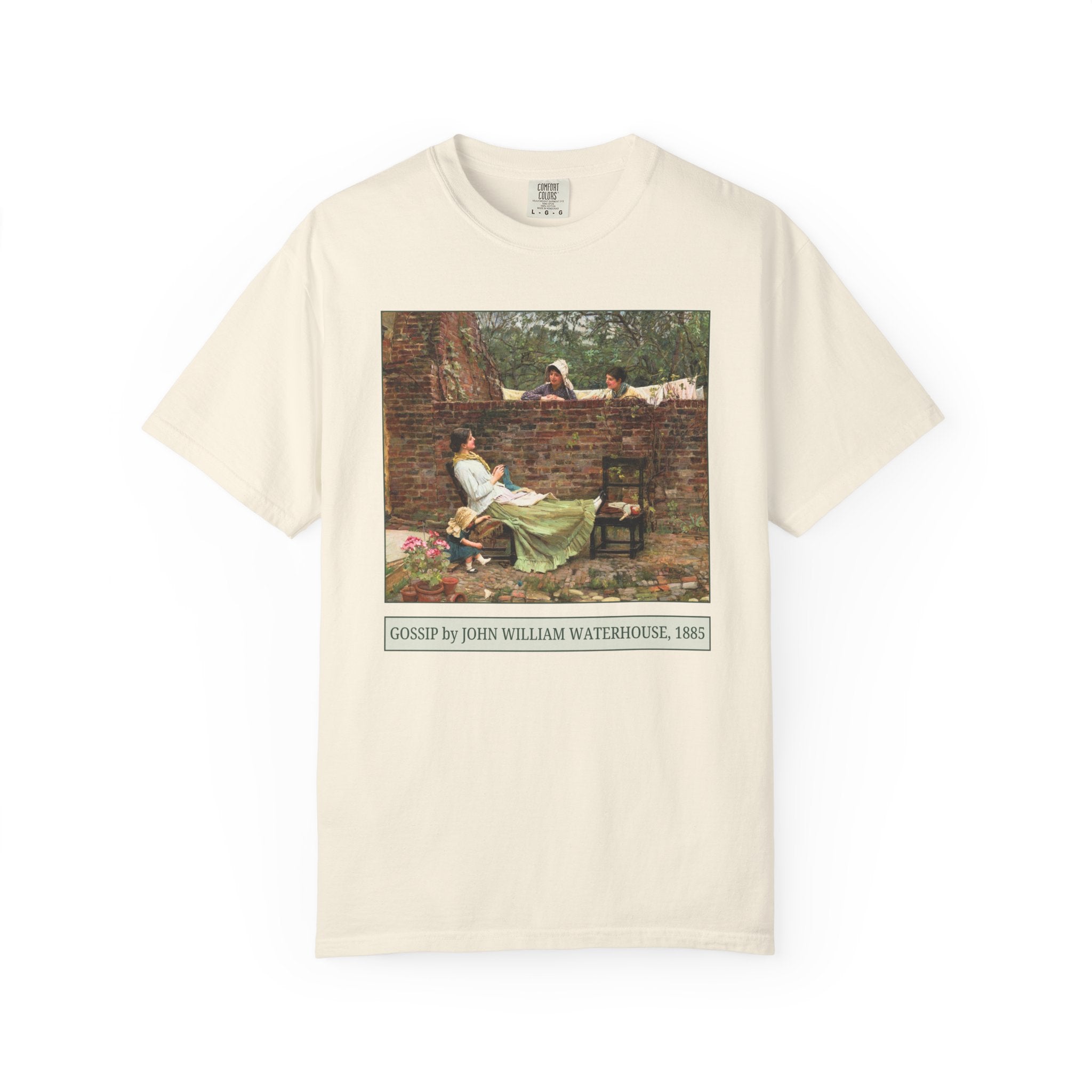 Gossip by John William Waterhouse, Good Neighbours Famous Painting, 19th Century European Art History, Colorful Art History Teacher Gift - Opal and June