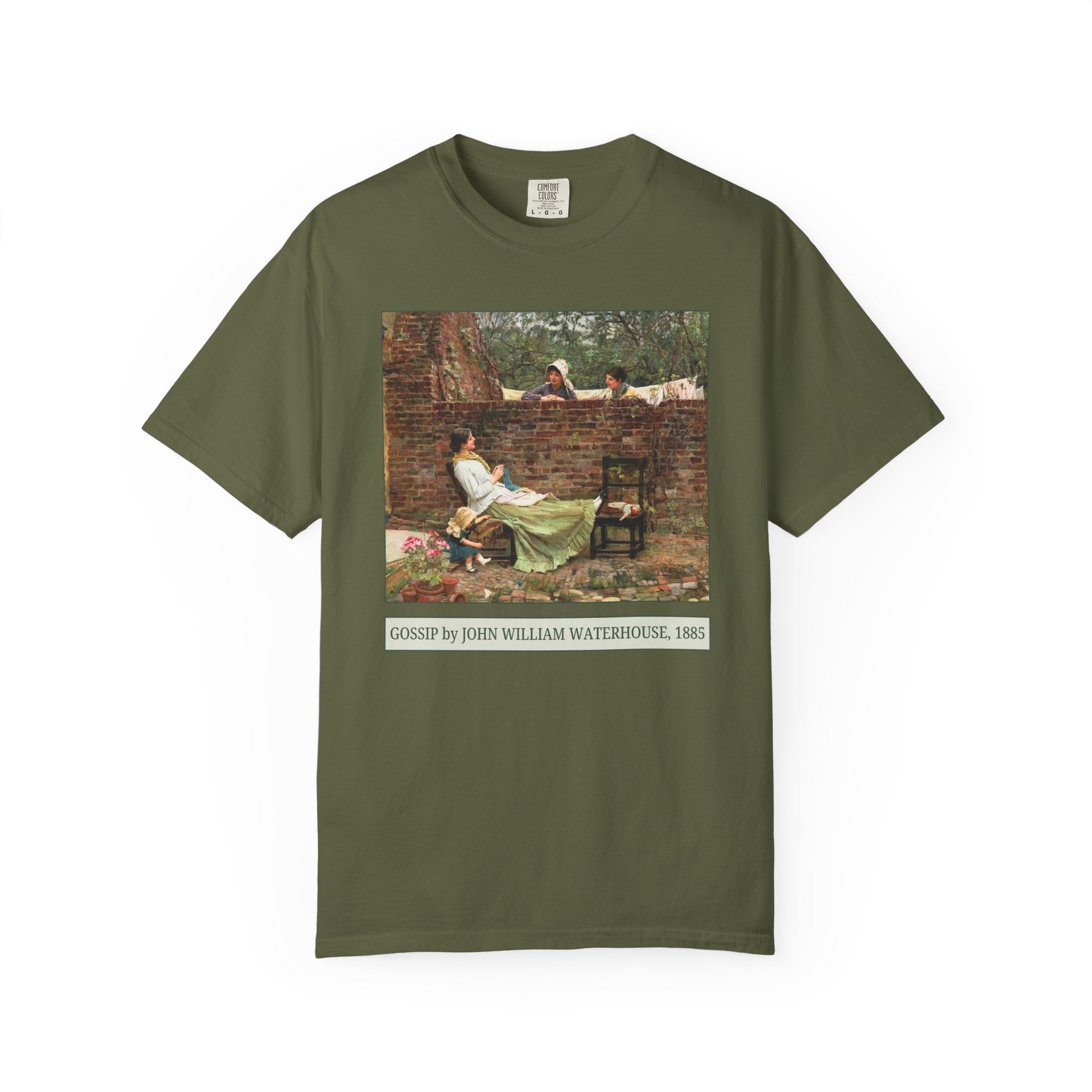 Gossip by John William Waterhouse, Good Neighbours Famous Painting, 19th Century European Art History, Colorful Art History Teacher Gift - Opal and June