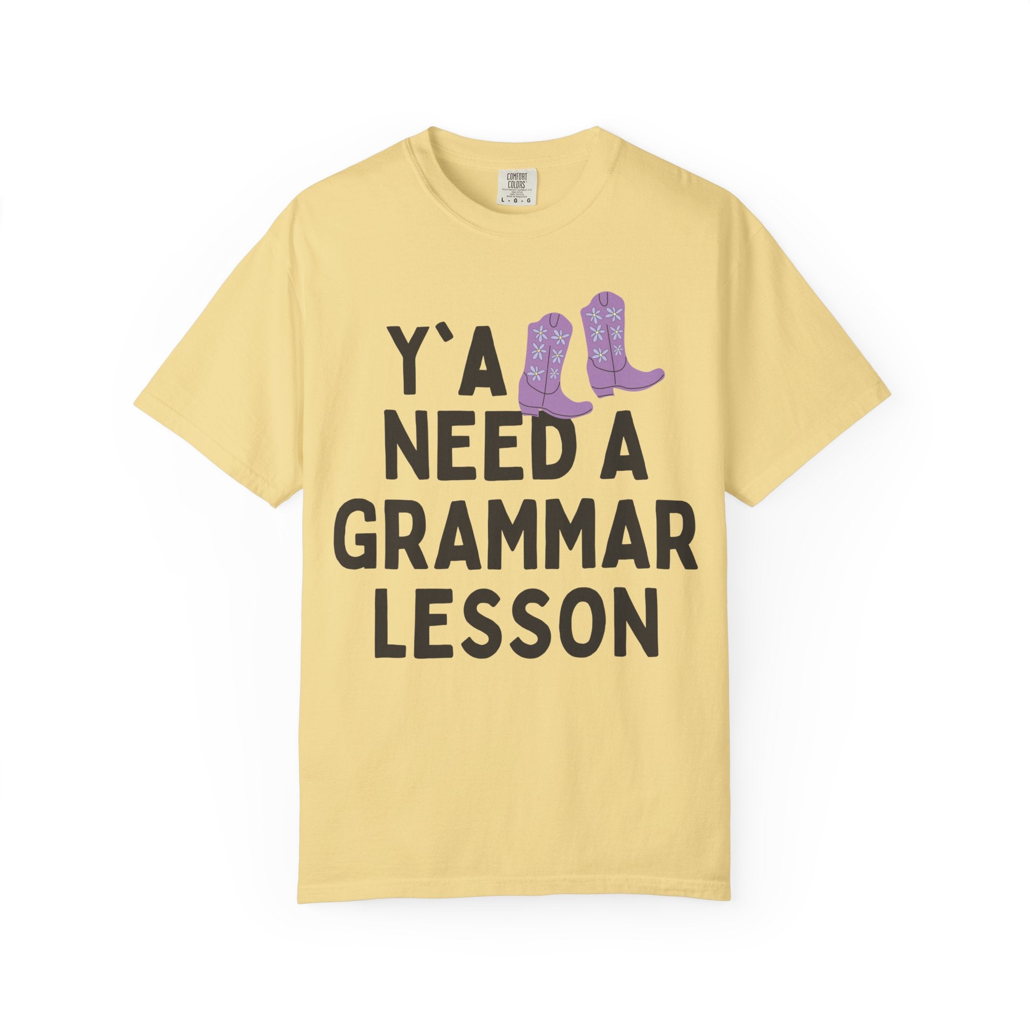Grammar Teacher Tee Shirt with Funny Saying and Western Aesthetic: Y'all Need a Grammar Lesson, Silly ELA English Language Arts Teacher Tee - Opal and June