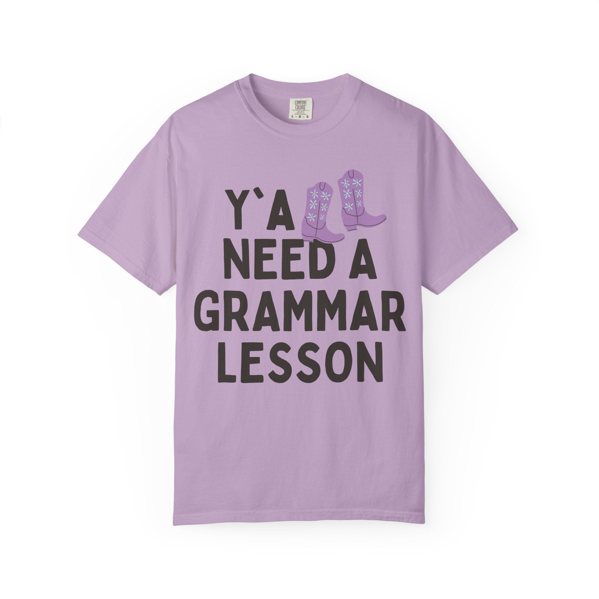 Grammar Teacher Tee Shirt with Funny Saying and Western Aesthetic: Y'all Need a Grammar Lesson, Silly ELA English Language Arts Teacher Tee - Opal and June
