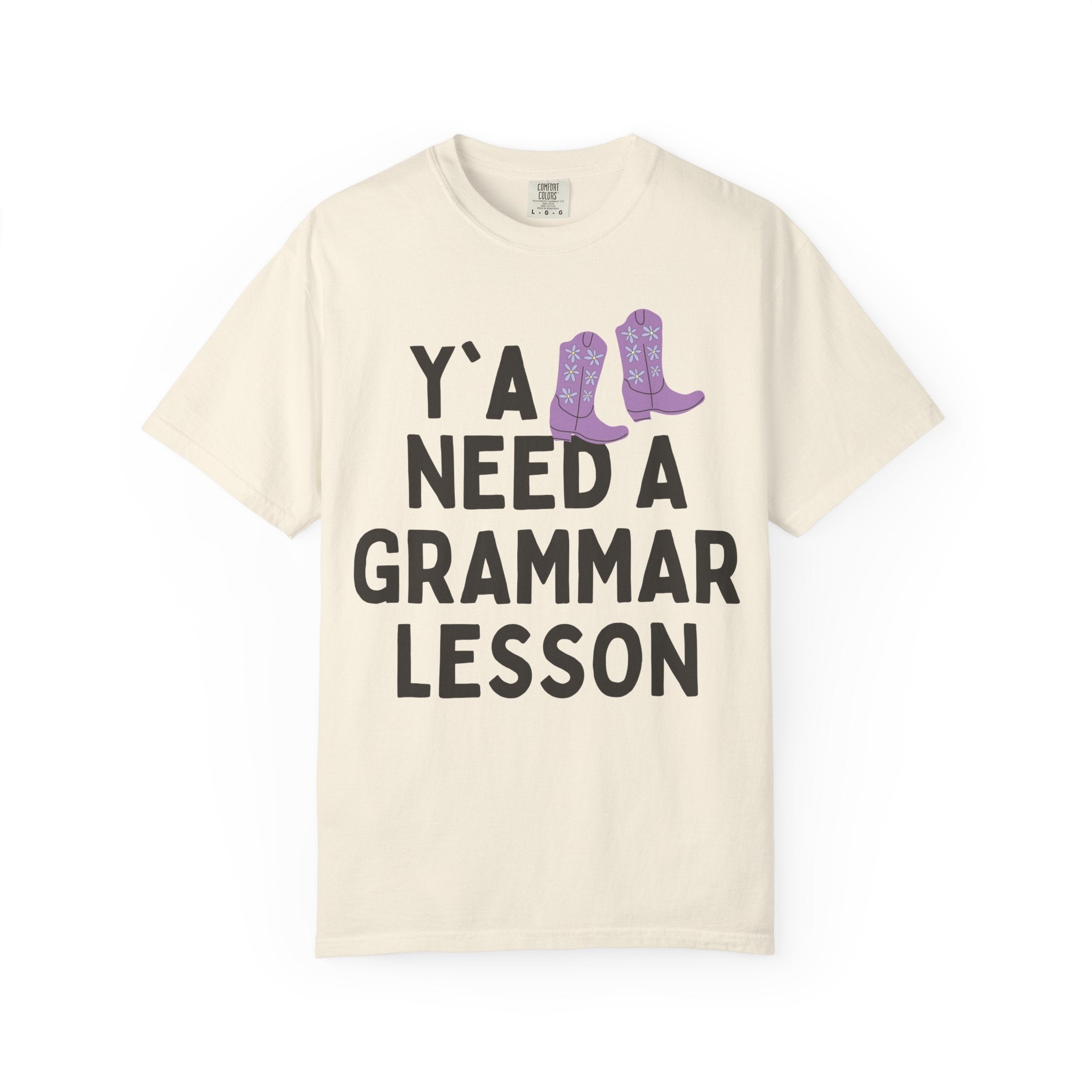 Grammar Teacher Tee Shirt with Funny Saying and Western Aesthetic: Y'all Need a Grammar Lesson, Silly ELA English Language Arts Teacher Tee - Opal and June