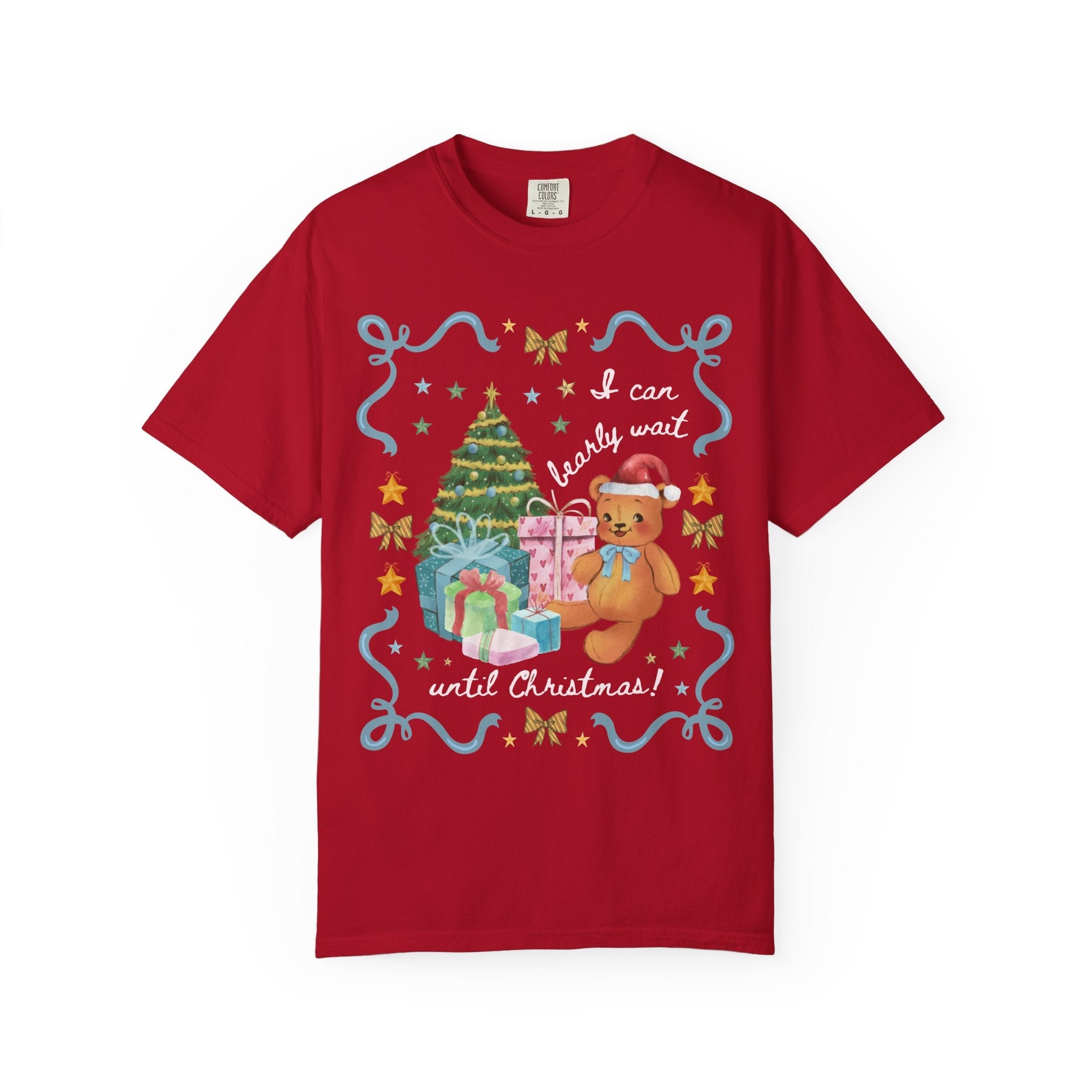 Grandmacore Christmas T-Shirt with Cottagecore Bear - Opal and June