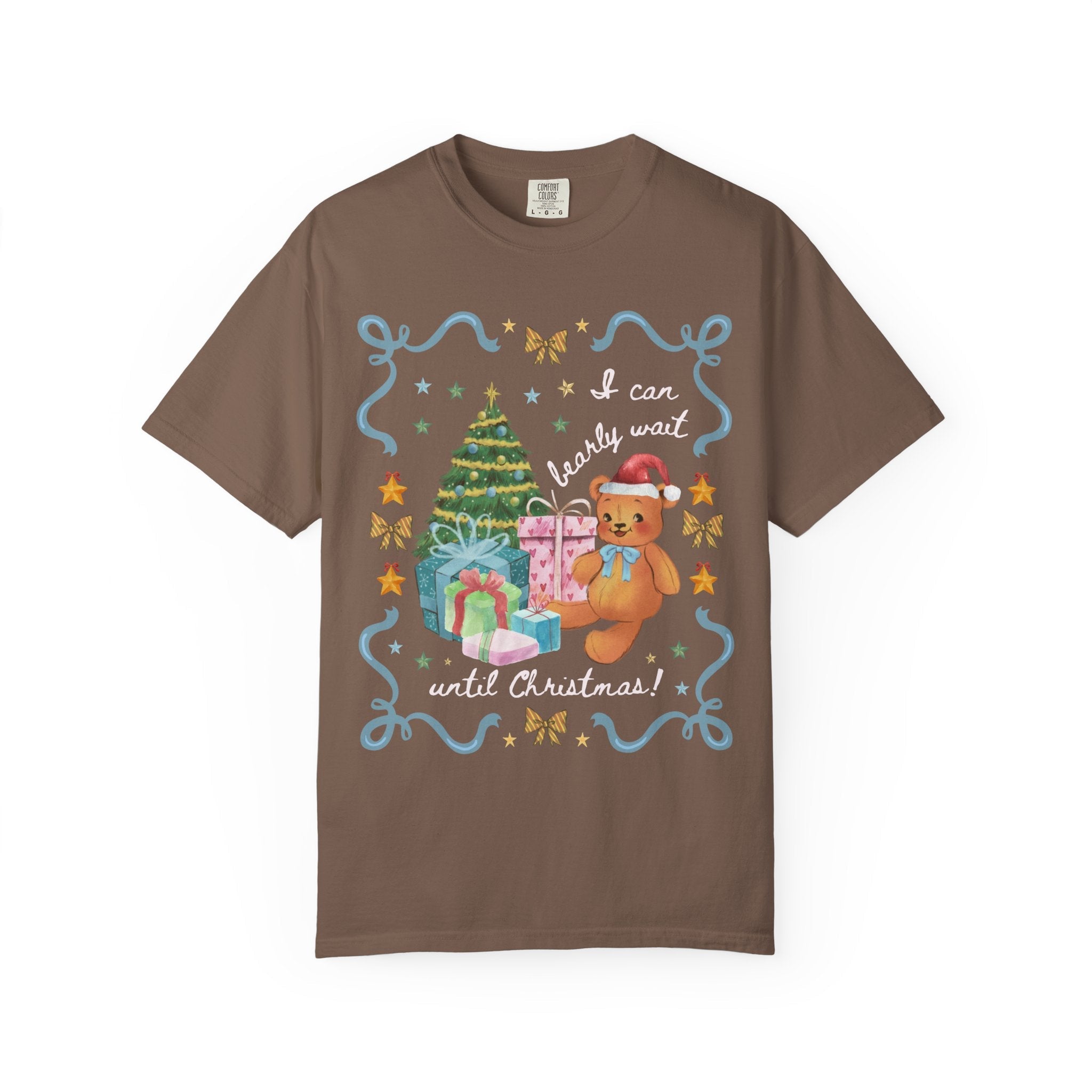 Grandmacore Christmas T-Shirt with Cottagecore Bear - Opal and June