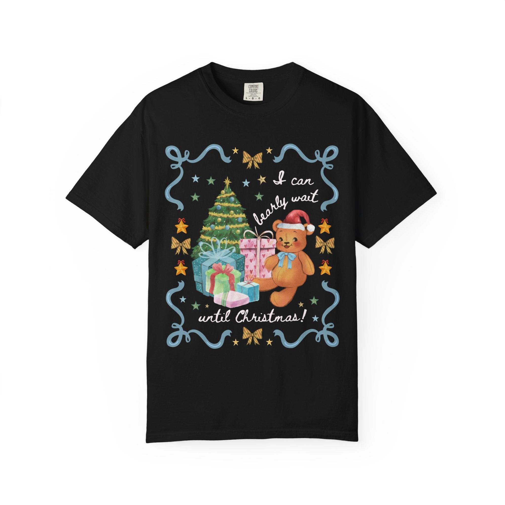 Grandmacore Christmas T-Shirt with Cottagecore Bear - Opal and June