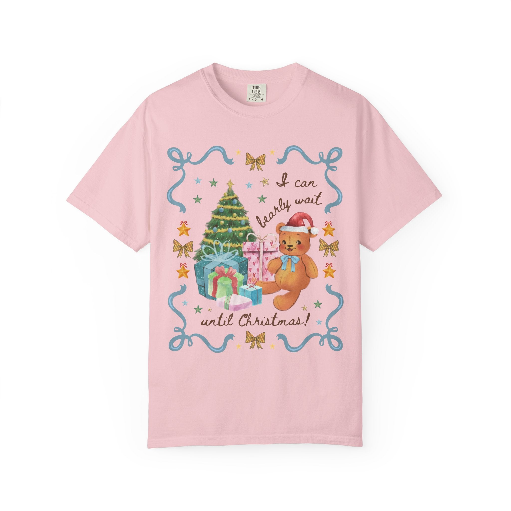 Grandmacore Christmas T-Shirt with Cottagecore Bear - Opal and June