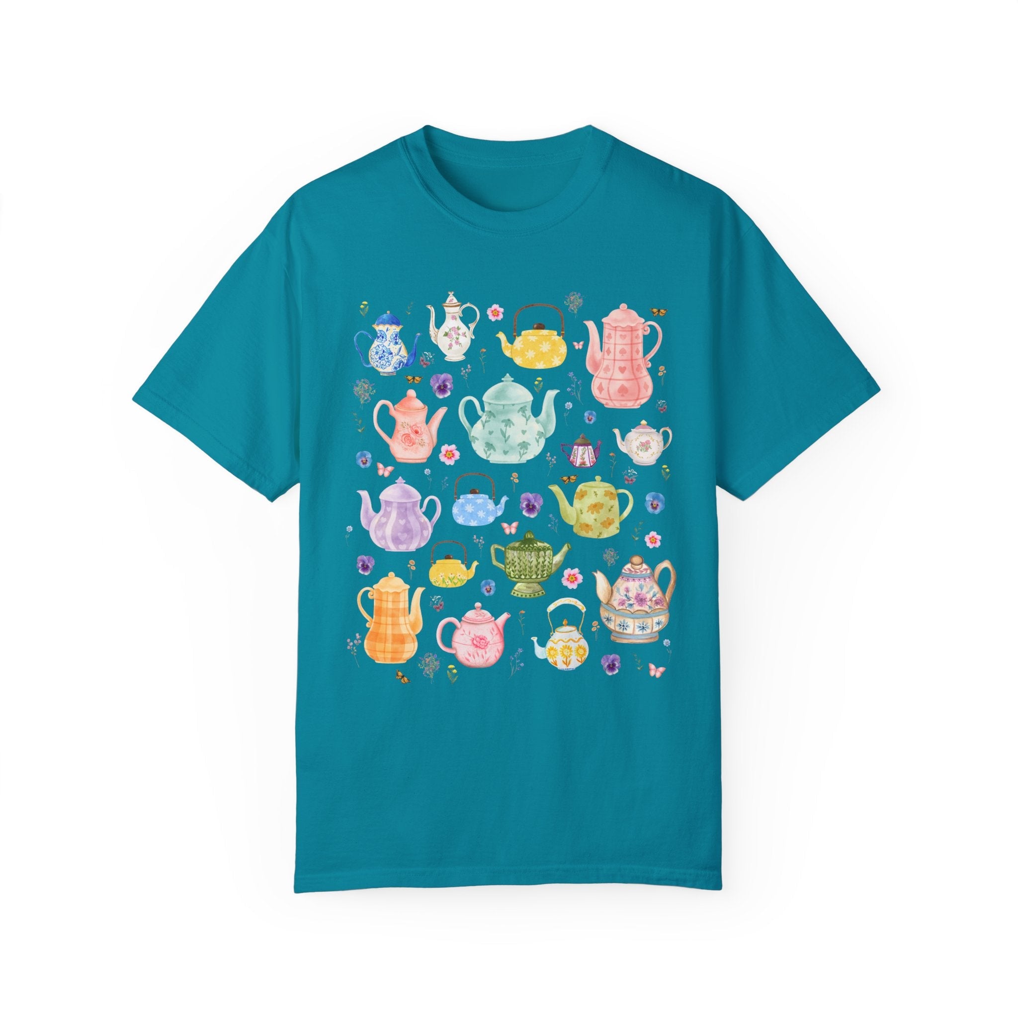Grandmillennial Shirt with Chinoiserie Style Teapots - Opal and June