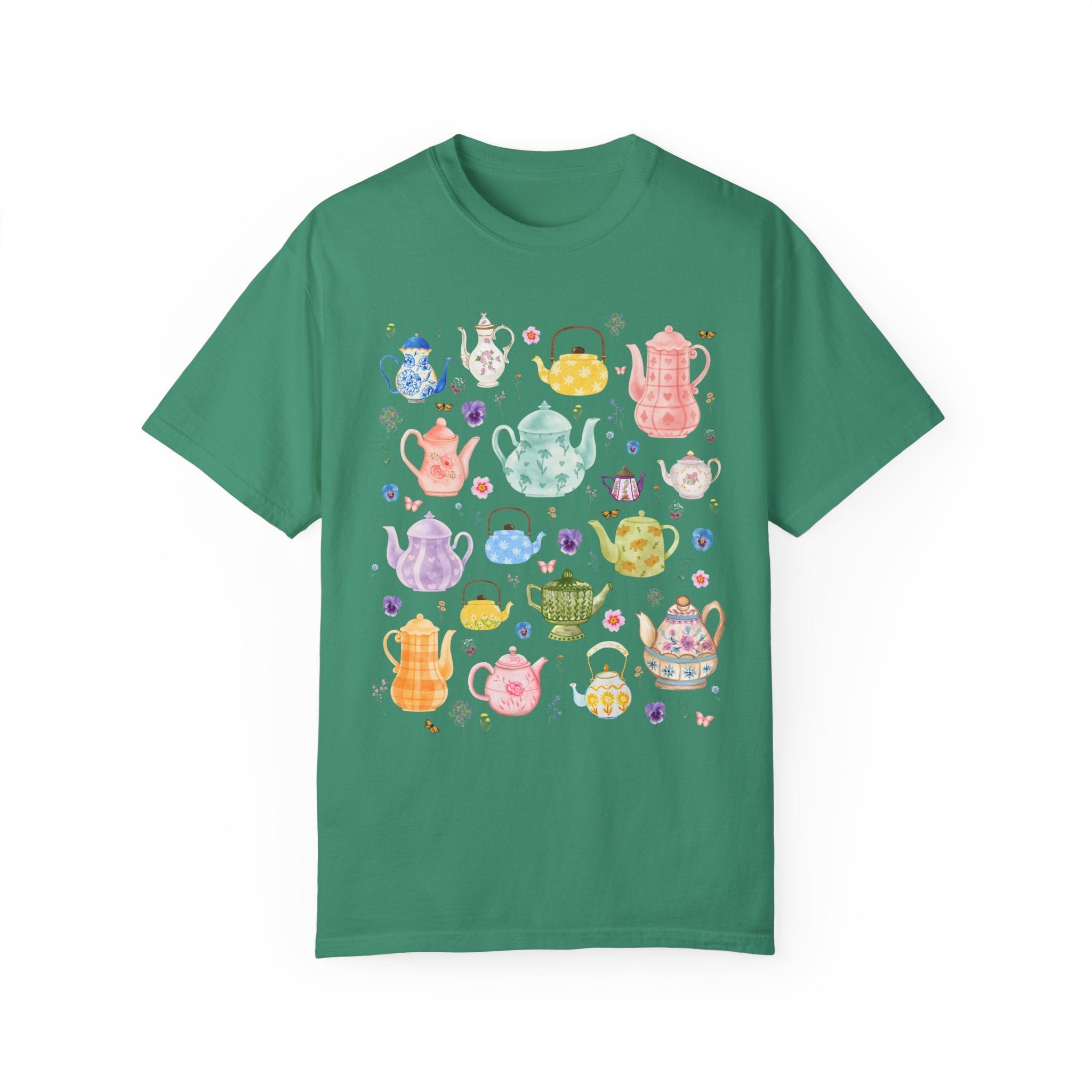Grandmillennial Shirt with Chinoiserie Style Teapots - Opal and June
