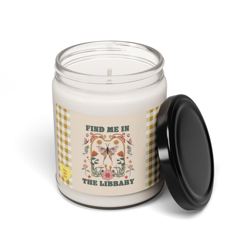 Groovy Boho Aesthetic Candle for Romance Reader or Book Author: Find Me In The Library | Cute Cottagecore Candle, English or History Major - Opal and June