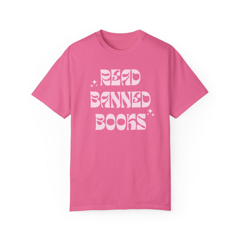 Groovy Book Lover Tee Shirt for Read: Read Banned Books | Gift for Librarian, Support Your Local Library, Bookish T-Shirt for English Major - Opal and June