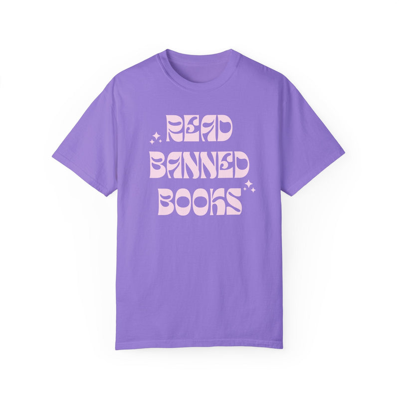 Groovy Book Lover Tee Shirt for Read: Read Banned Books | Gift for Librarian, Support Your Local Library, Bookish T-Shirt for English Major - Opal and June