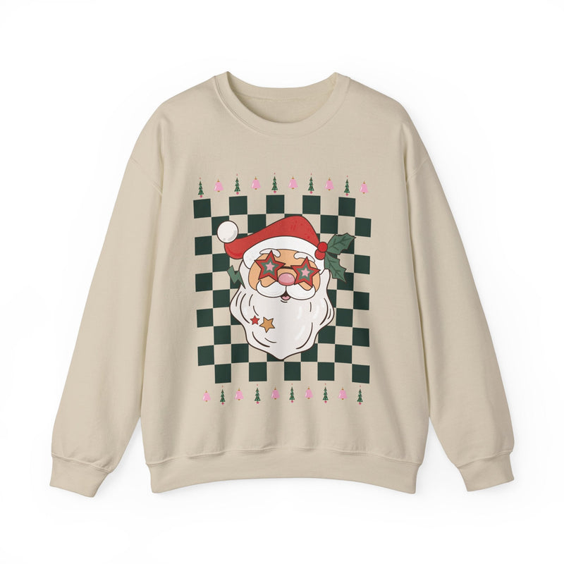 Groovy Retro Santa Sweatshirt: Nostalgic Santa with Star Sunglasses | Feeling Jolly, Shirt for Elementary Teacher, Sweatshirt Holiday Party - Opal and June