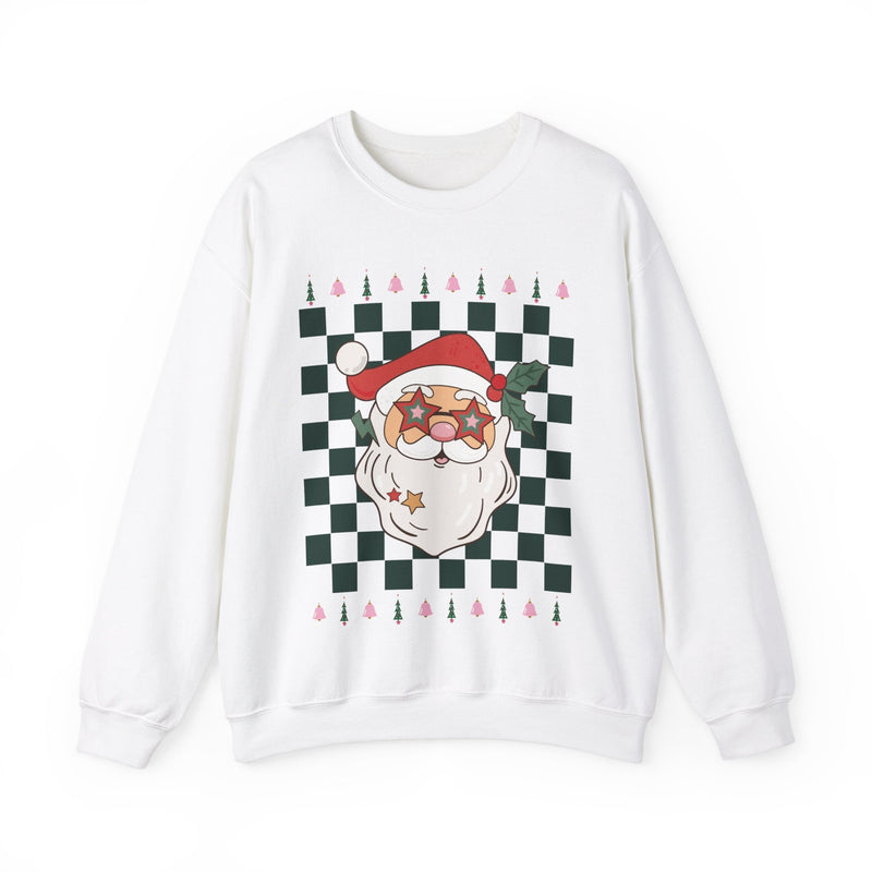 Groovy Retro Santa Sweatshirt: Nostalgic Santa with Star Sunglasses | Feeling Jolly, Shirt for Elementary Teacher, Sweatshirt Holiday Party - Opal and June