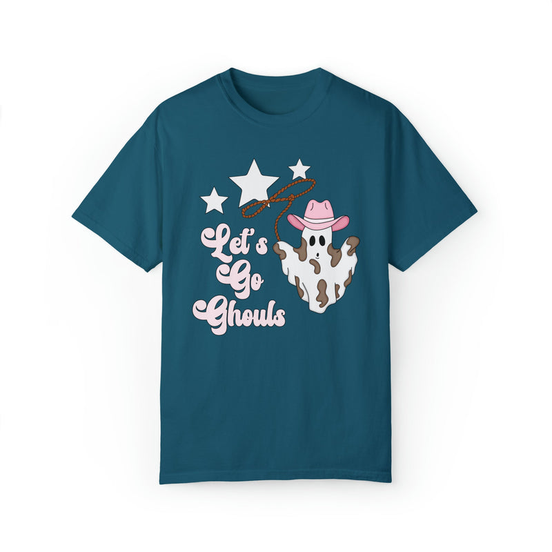 Groovy Western Halloween Shirt with Cowgirl Ghost: Let's Go Ghouls - Opal and June