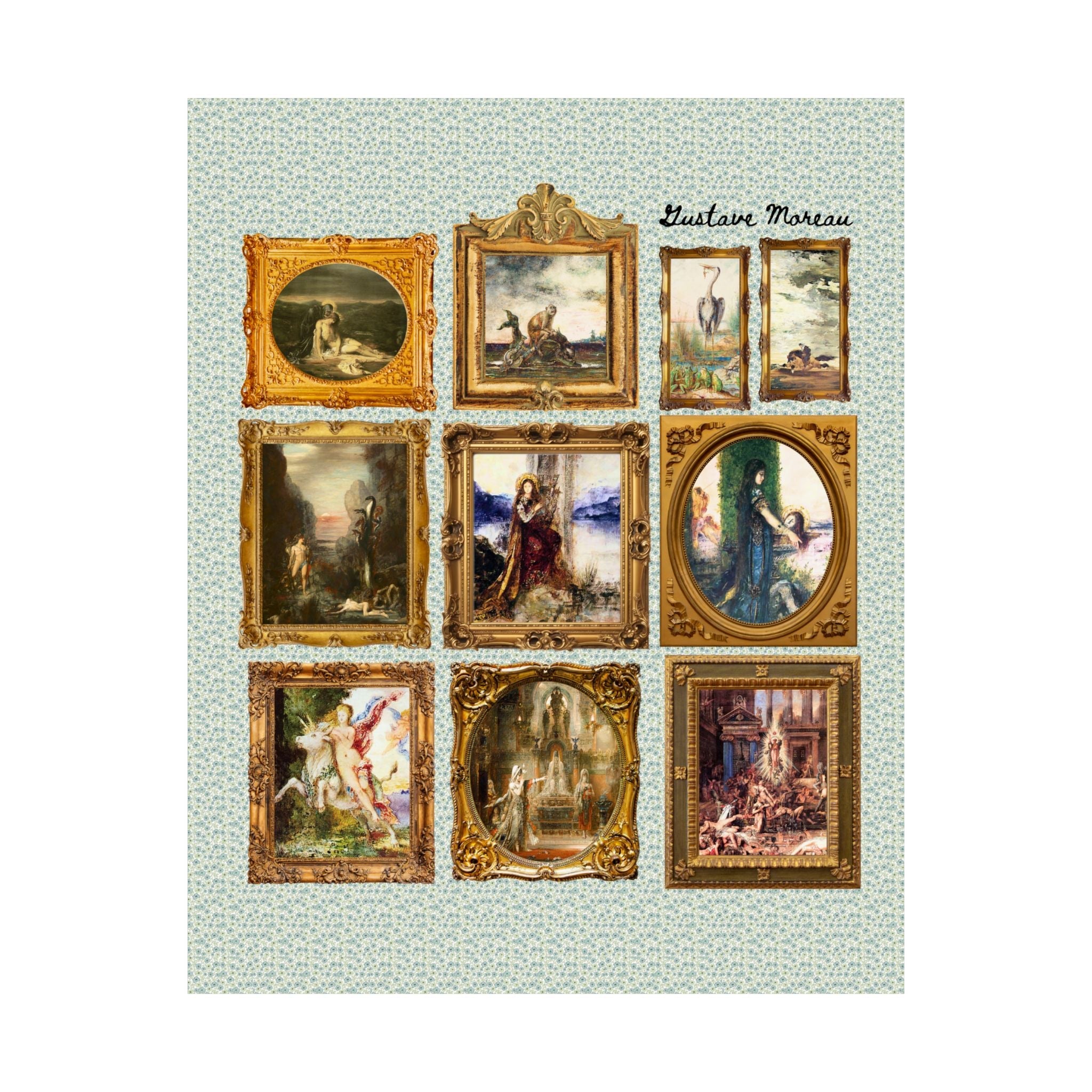 Gustave Moreau Art History Poster: Famous Paintings, 19th Century French Art History, Humanities Professor, Symbolism Gothic Art Movement - Opal and June
