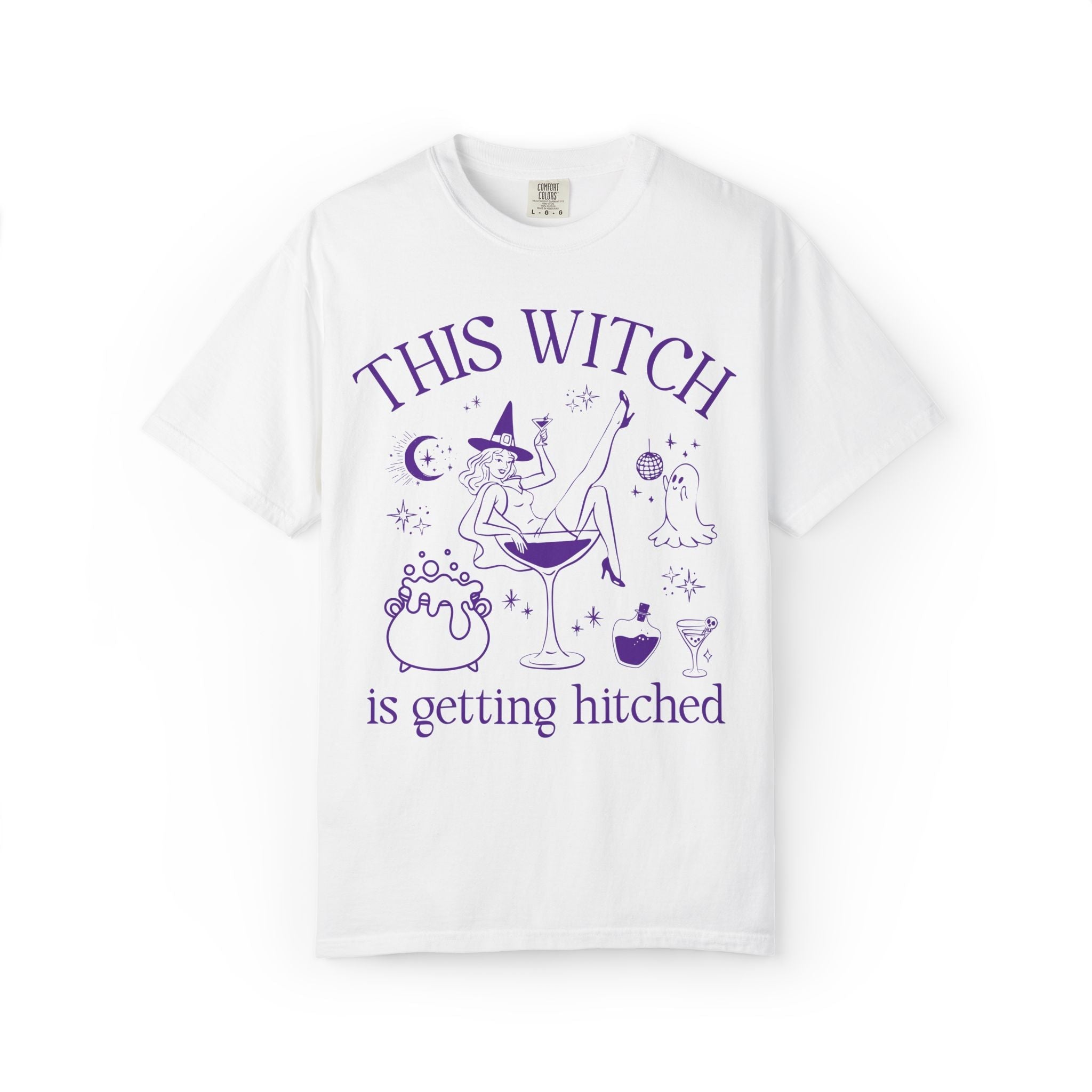 Halloween Bachelorette Tee Shirt for Bridal Party or Bachelorette Party Weekend: This Witch is Getting Hitched Let's Go Ghouls Spooky Vibes - Opal and June