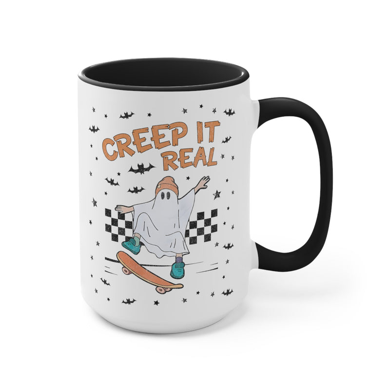 Halloween Coffee Mug: Creep it Real | Distressed Retro Aesthetic Gift for Spooky Season - Opal and June