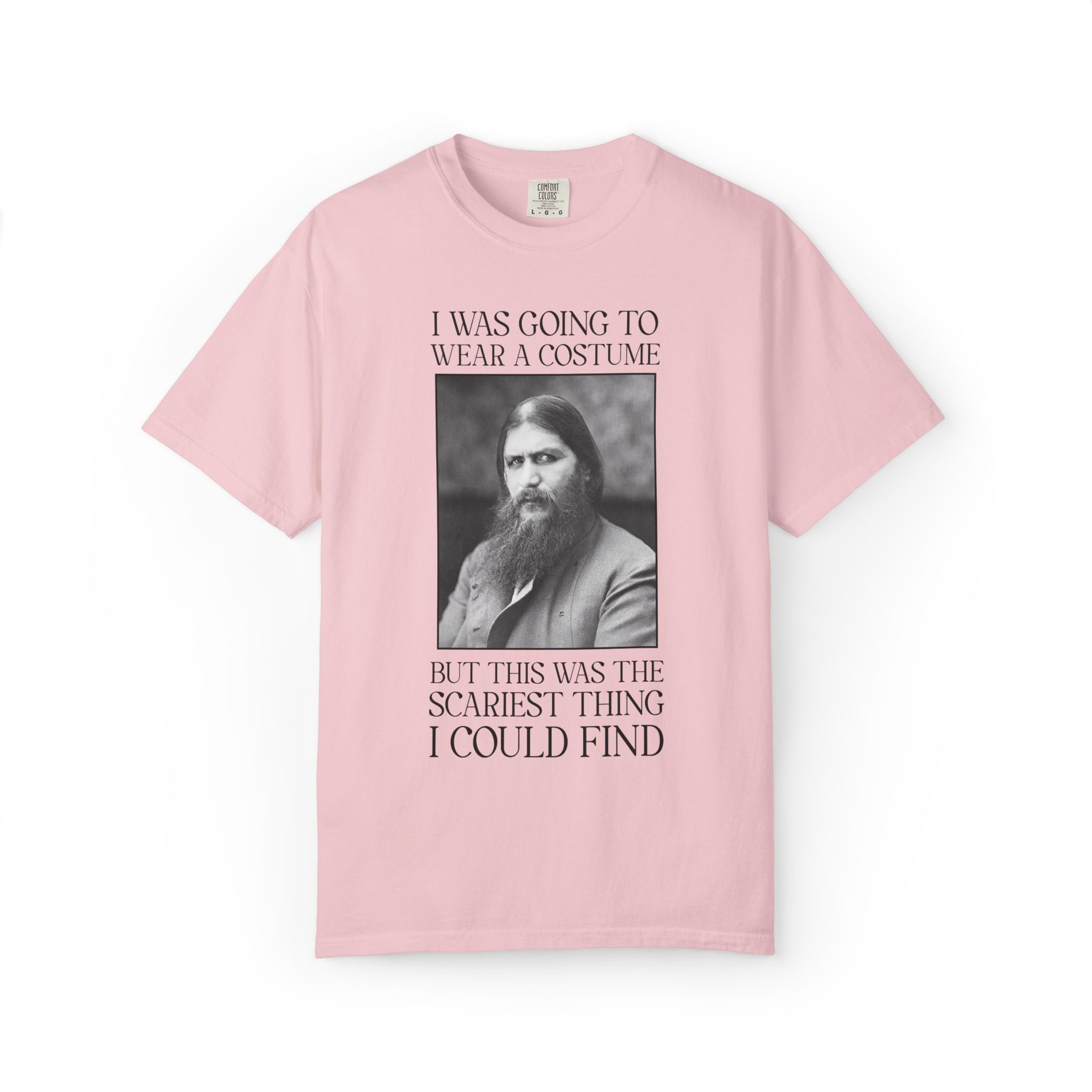 Halloween History Buff Tee Shirt with Rasputin: Russian World War I Era History, Early 1900s History Lover Gift, Scariest Thing I Could Find - Opal and June