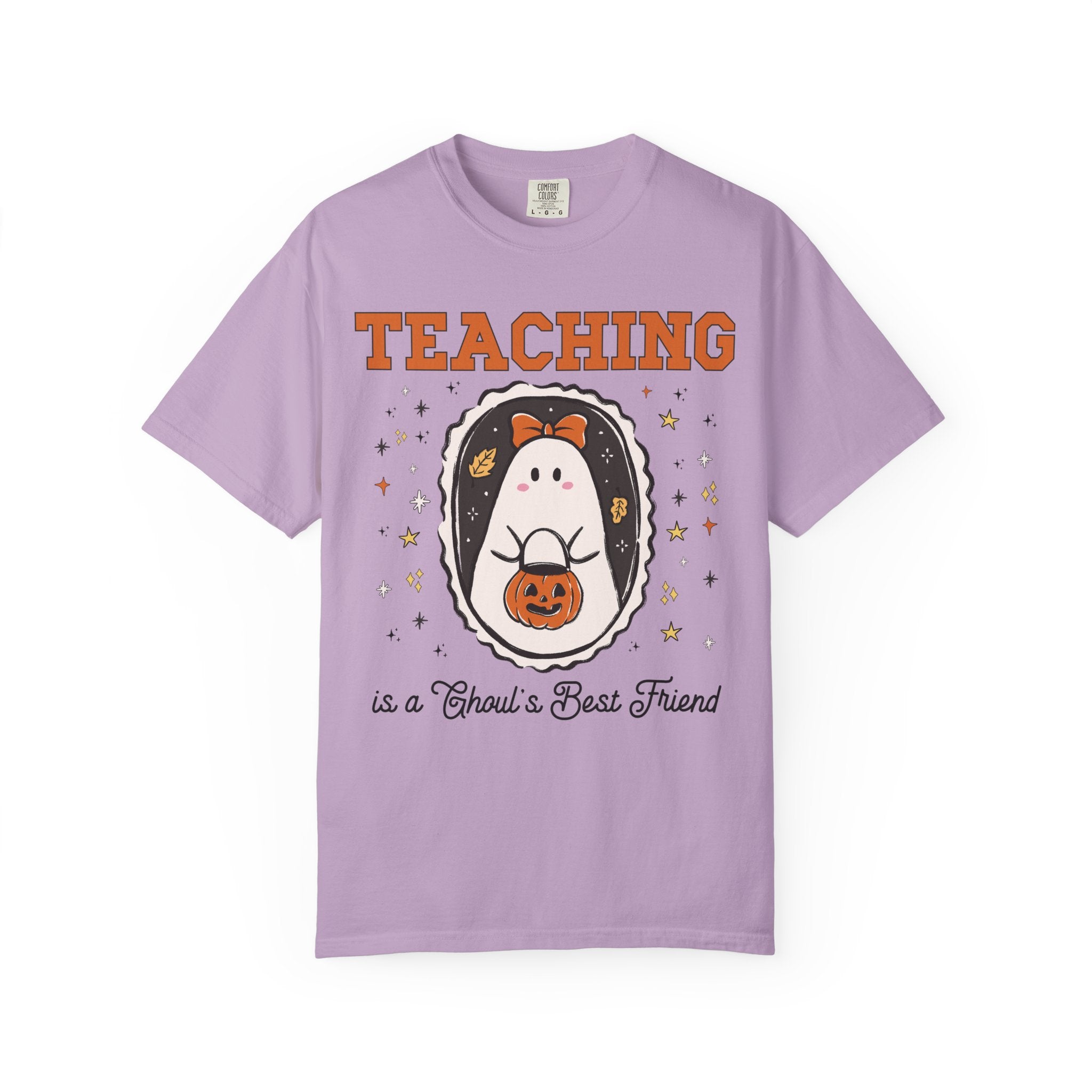 Halloween Teacher T-Shirt for High School Teacher or Middle School Teacher Team, Funny Elementary School Fall Shirt with Stars, Junior High - Opal and June
