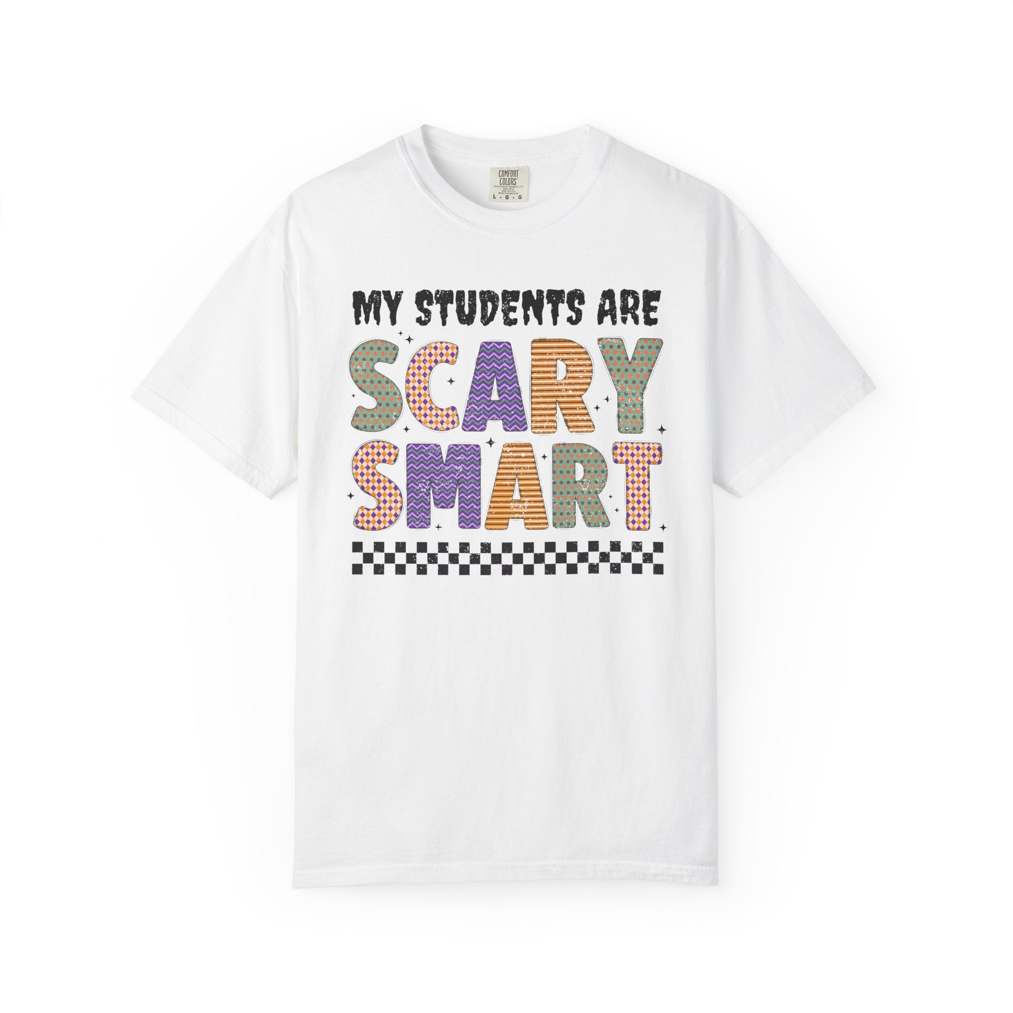 Halloween Teacher Tee Shirt for Elementary School Teacher: My Students Are Scary Smart, Spooky Season Second Grade Crew Matching Teacher Tee - Opal and June