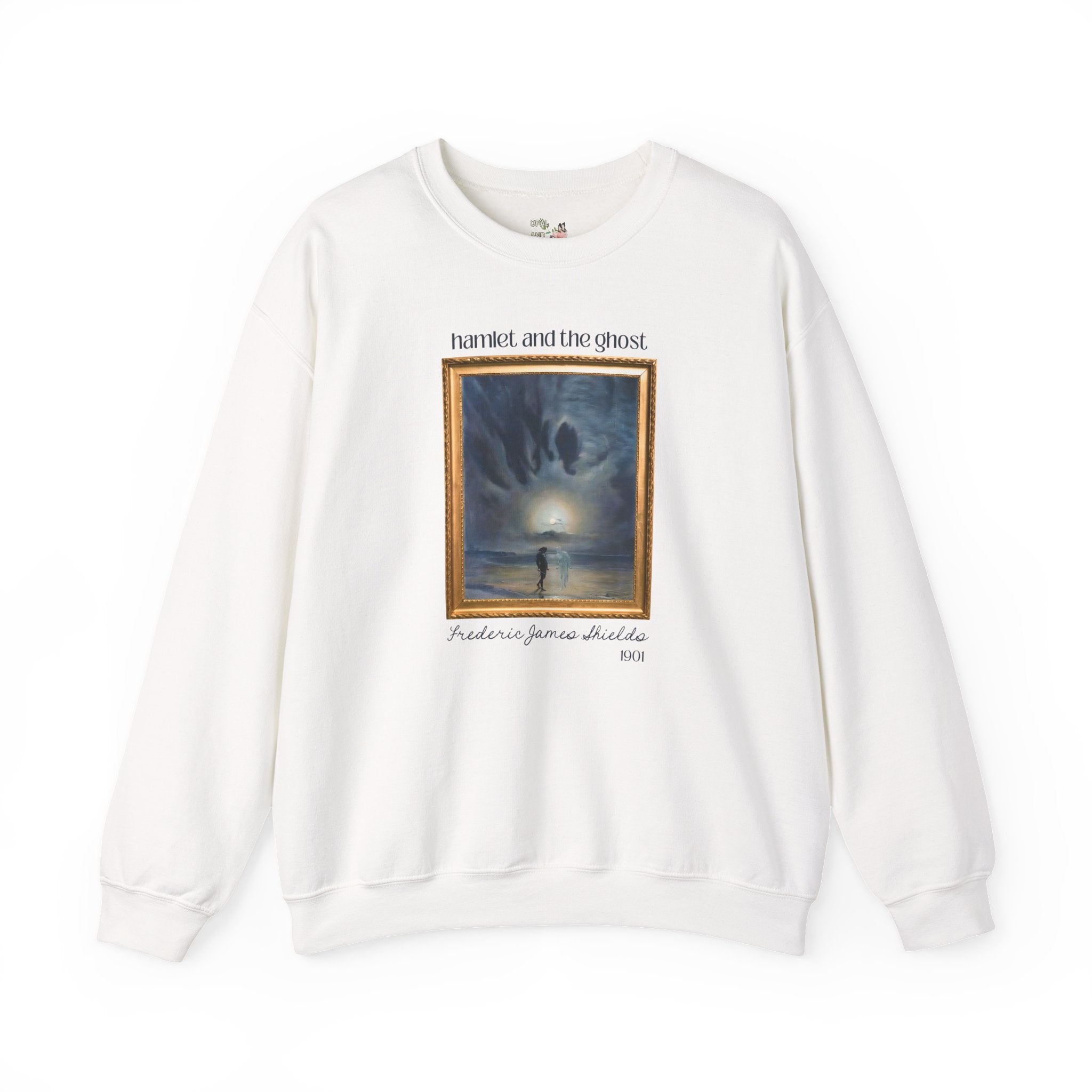 Hamlet by William Shakespeare Book Lover Halloween Sweatshirt, Hamlet and the Ghost Painting, Frederick James Shields, Bookish 19th Century - Opal and June