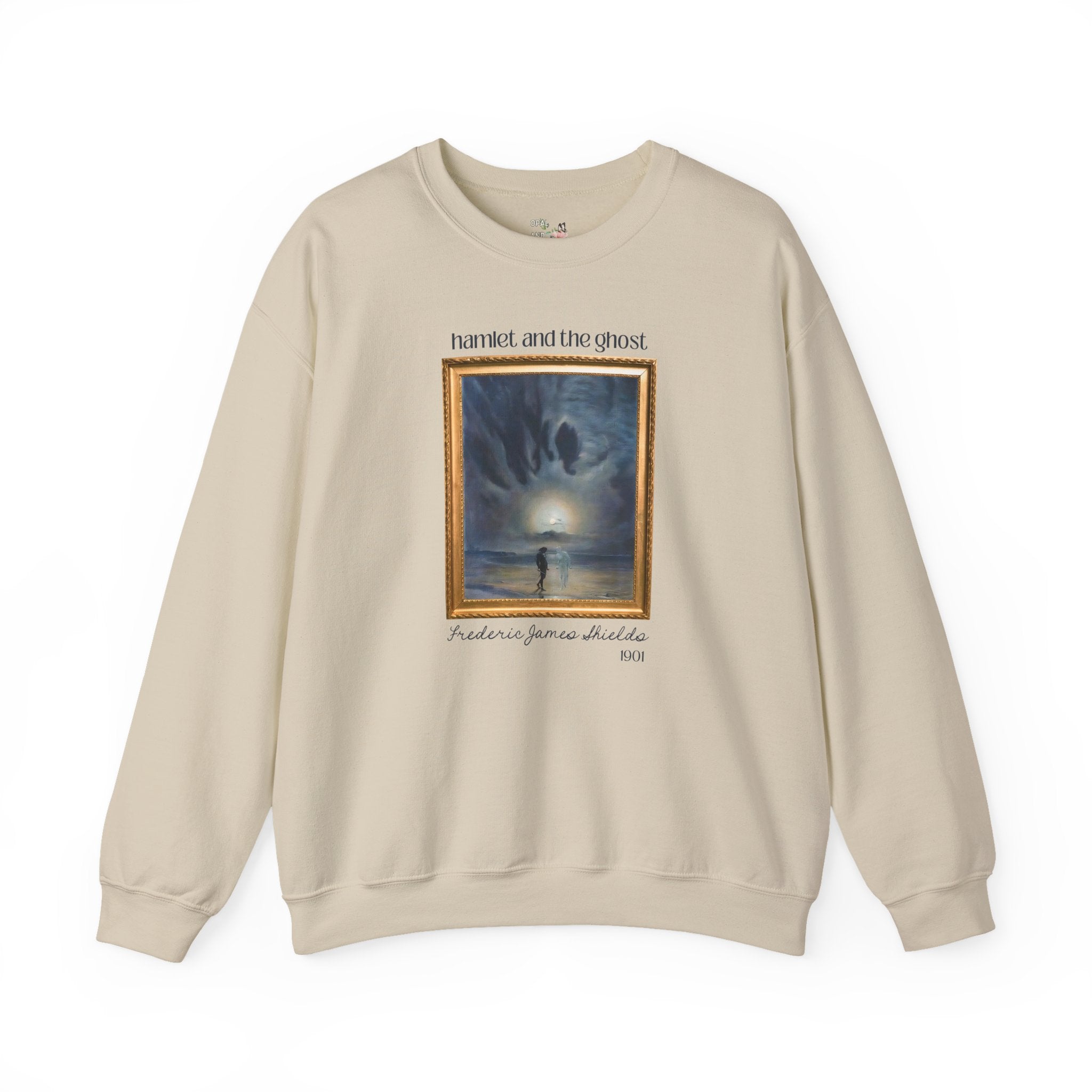 Hamlet by William Shakespeare Book Lover Halloween Sweatshirt, Hamlet and the Ghost Painting, Frederick James Shields, Bookish 19th Century - Opal and June