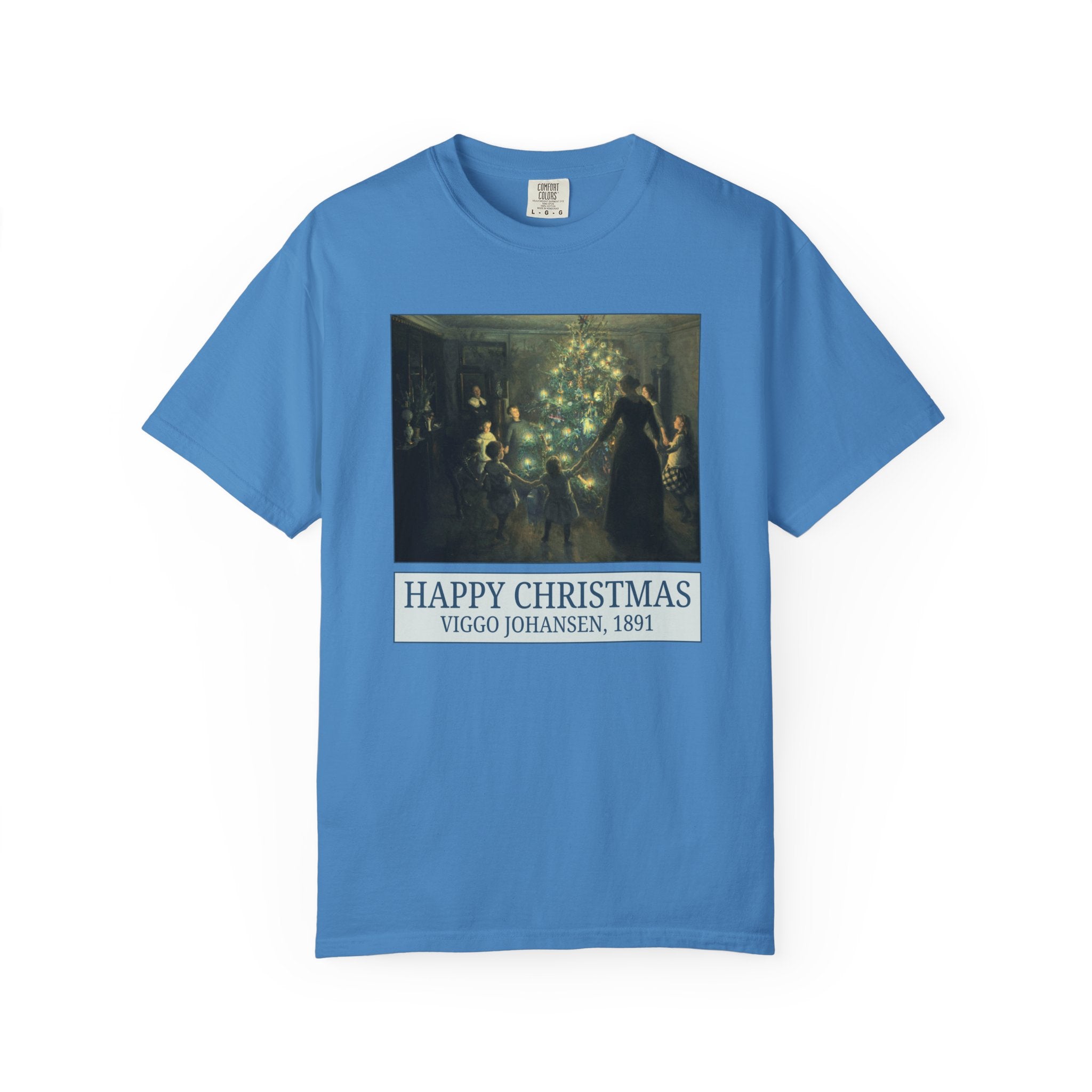 Happy Christmas by Viggo Johansen Art History Lover Gift, Famous Paintings of Christmas, Cute Matching Holiday Tee for Family or Parents - Opal and June