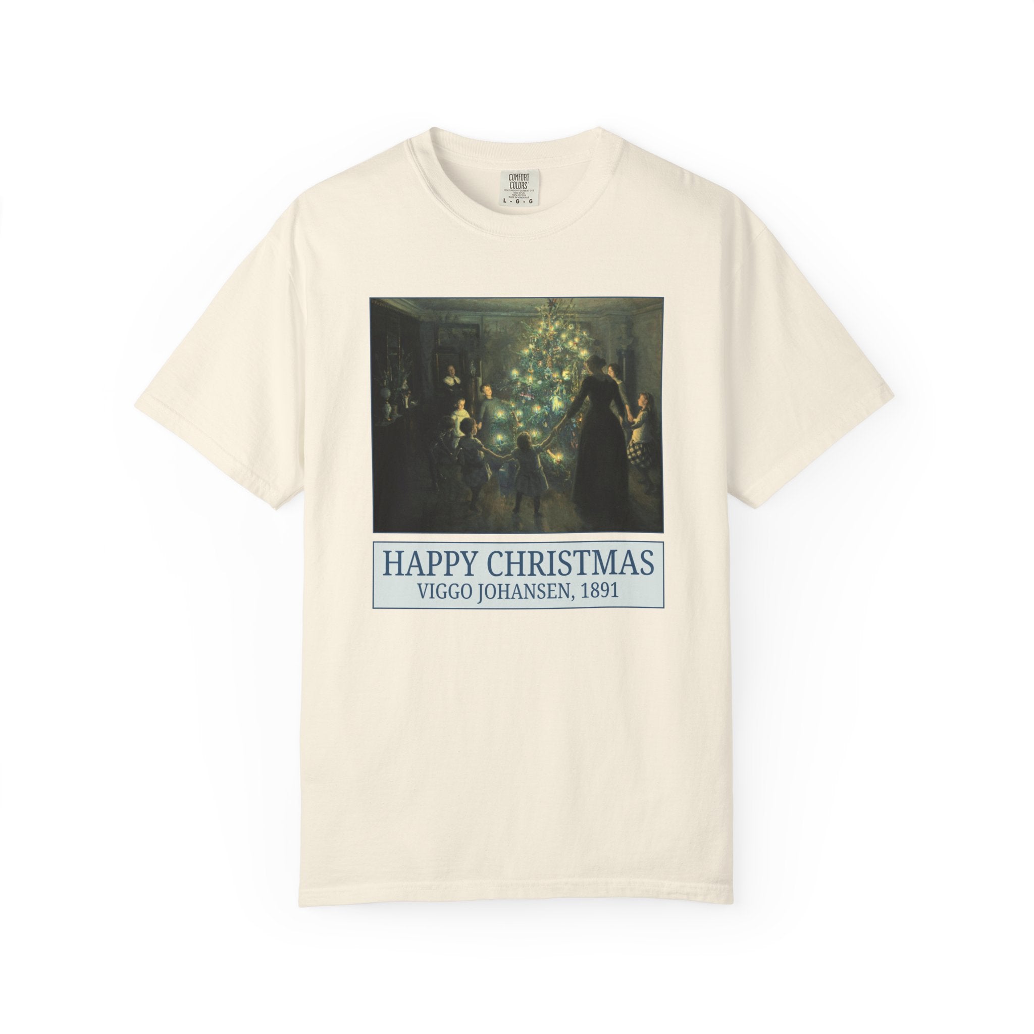 Happy Christmas by Viggo Johansen Art History Lover Gift, Famous Paintings of Christmas, Cute Matching Holiday Tee for Family or Parents - Opal and June