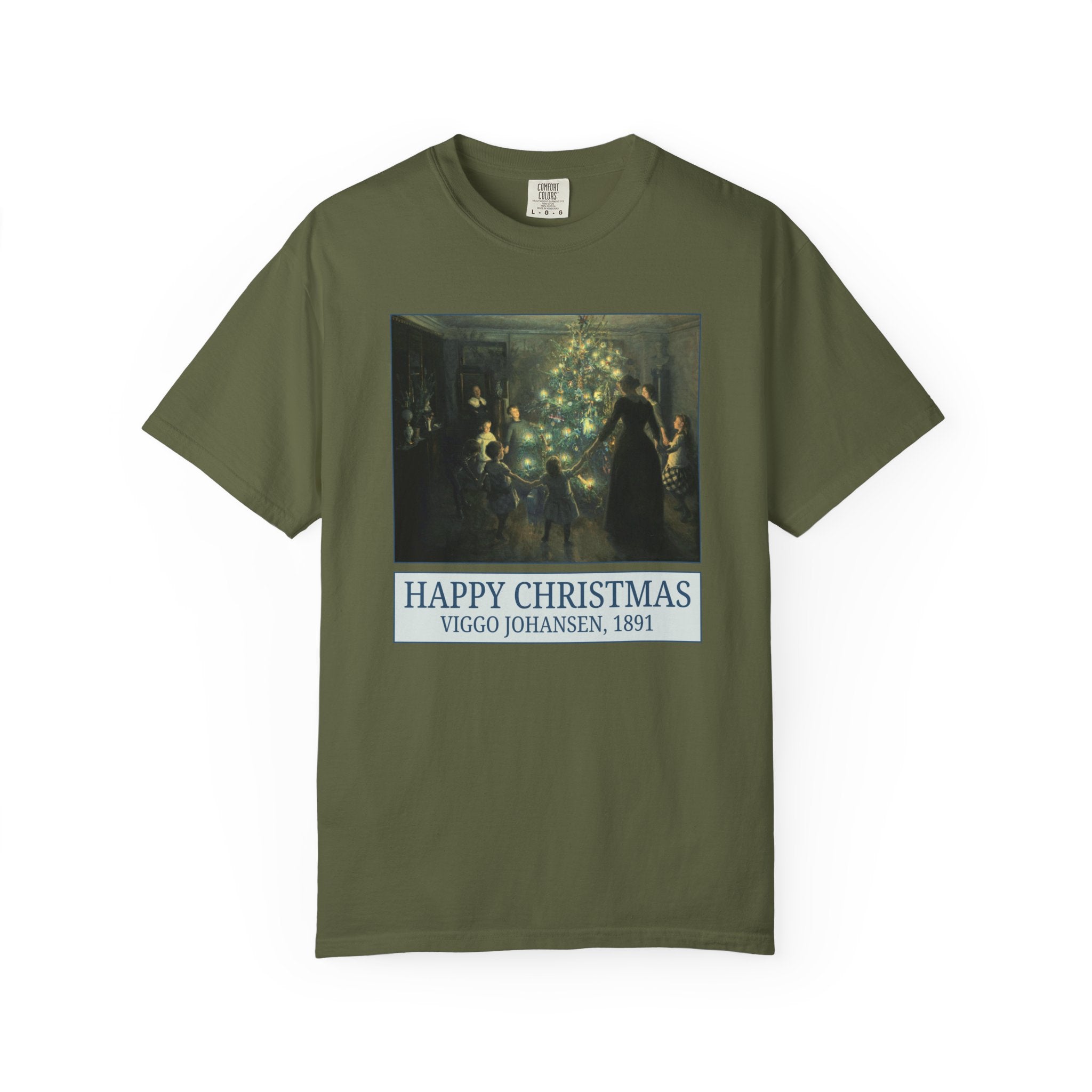 Happy Christmas by Viggo Johansen Art History Lover Gift, Famous Paintings of Christmas, Cute Matching Holiday Tee for Family or Parents - Opal and June