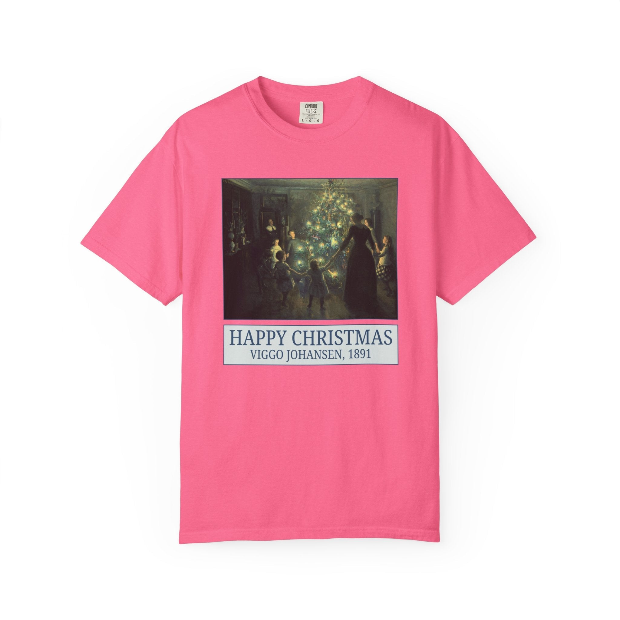 Happy Christmas by Viggo Johansen Art History Lover Gift, Famous Paintings of Christmas, Cute Matching Holiday Tee for Family or Parents - Opal and June